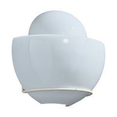 Italienischer Designer, Wandleuchte, Glas, Metall, Italien, 1960er Jahre
