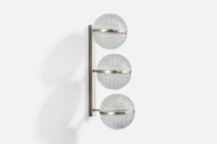 Italian Designer, Wall Light, Glass, Metal, Italy, 1960s