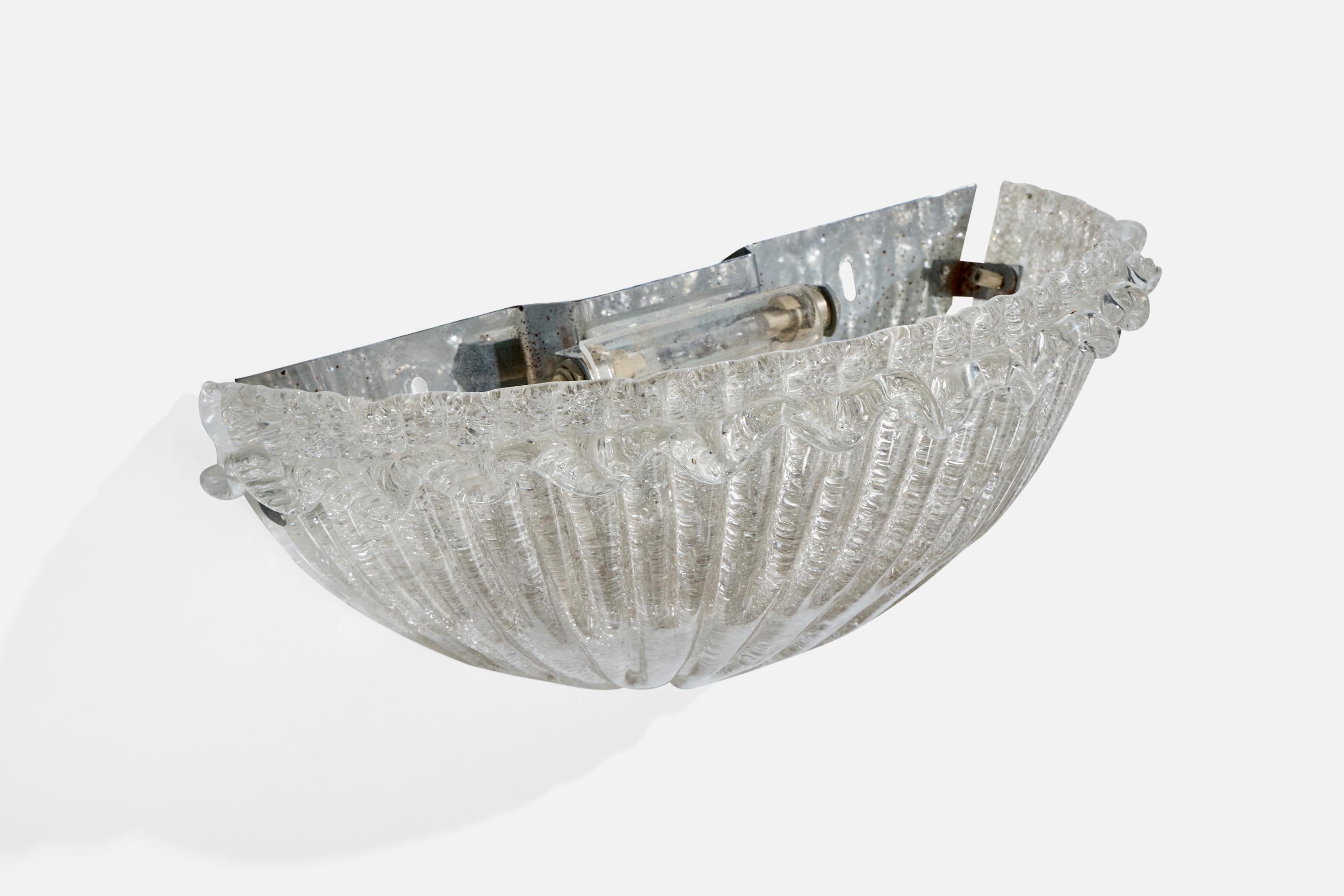 Italiano Designer italiano, applique, vetro, metallo, Italia, anni '1980 in vendita