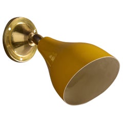 Italian Designer, Wall Light, Metal, Brass, Italy, 1950s