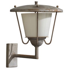 Italian Designer, Wall Light, Metal, Glass, Italy, 1940s