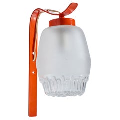 Italienischer Designer, Wandleuchte, Metall, Glas, Italien, 1970er