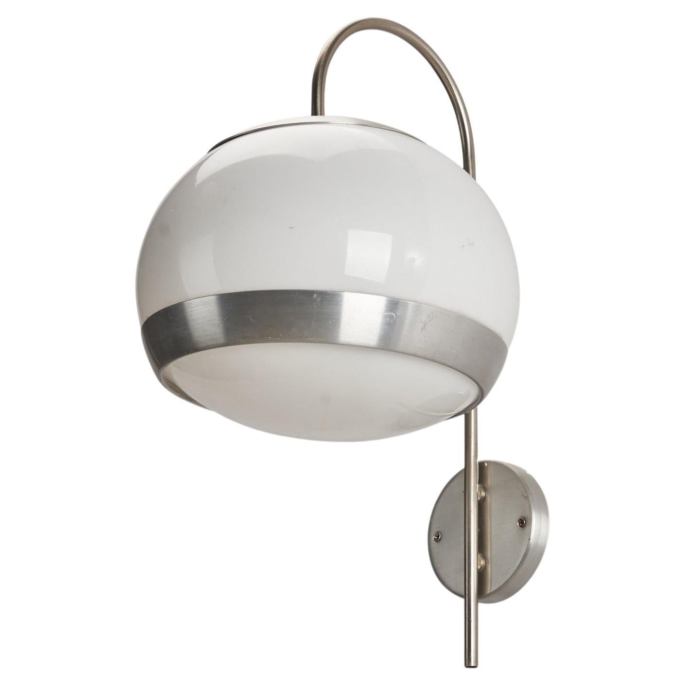 Italian Designer, Wall Light, Nickel-Plated Metal, Acrylic, Italy, 1960s