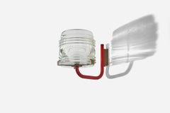 Italian Designer, Wall Light, Lacquered Metal, Brass, Glass, Italy, 1960s