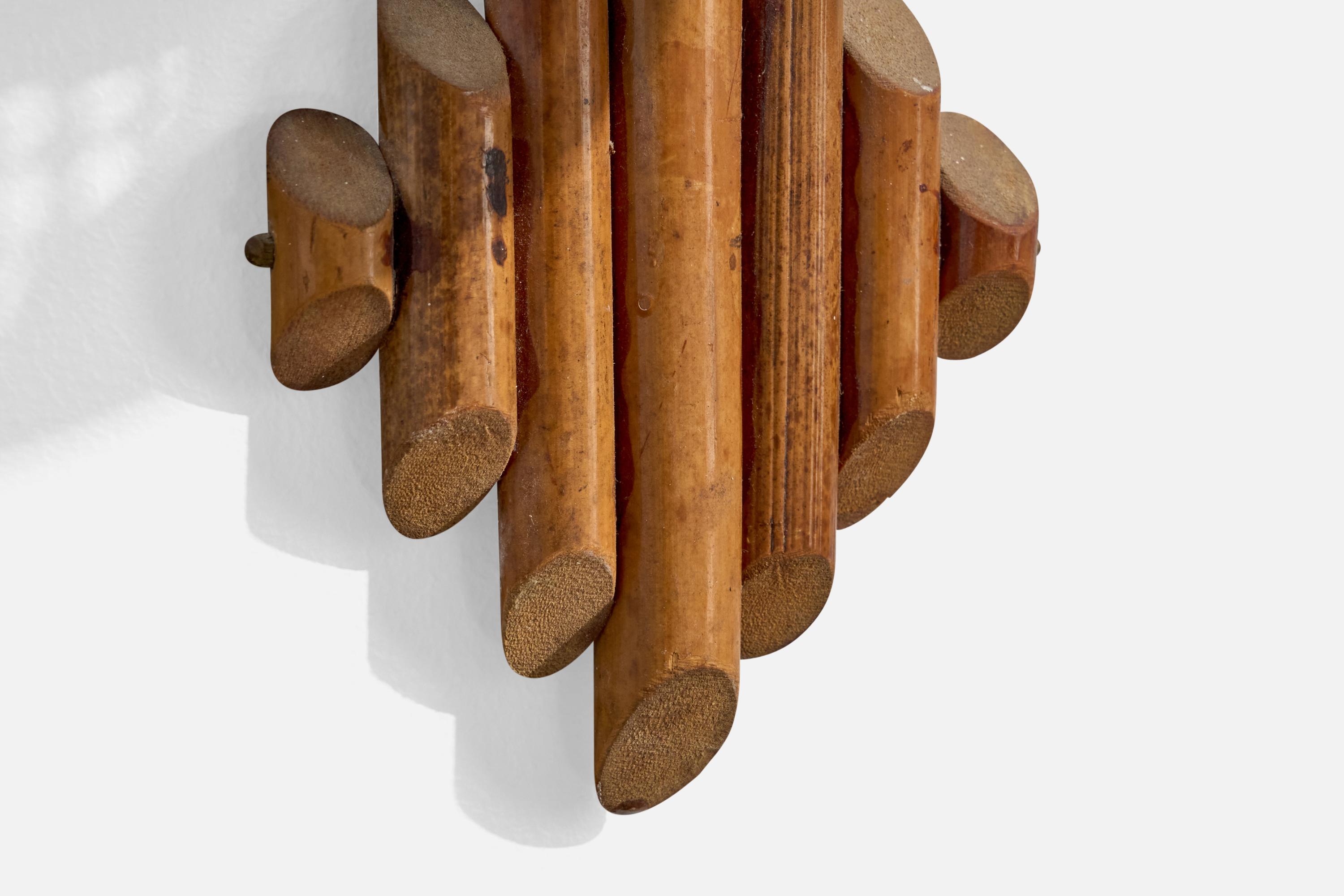 Italian Designer, Wall Lights, Bamboo, Cane, Italy, 1960s For Sale 4
