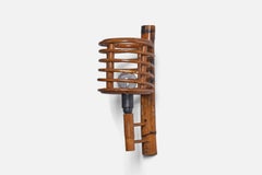 Designer italiano, lampade da parete, bambù, rattan, Italia, anni '1970