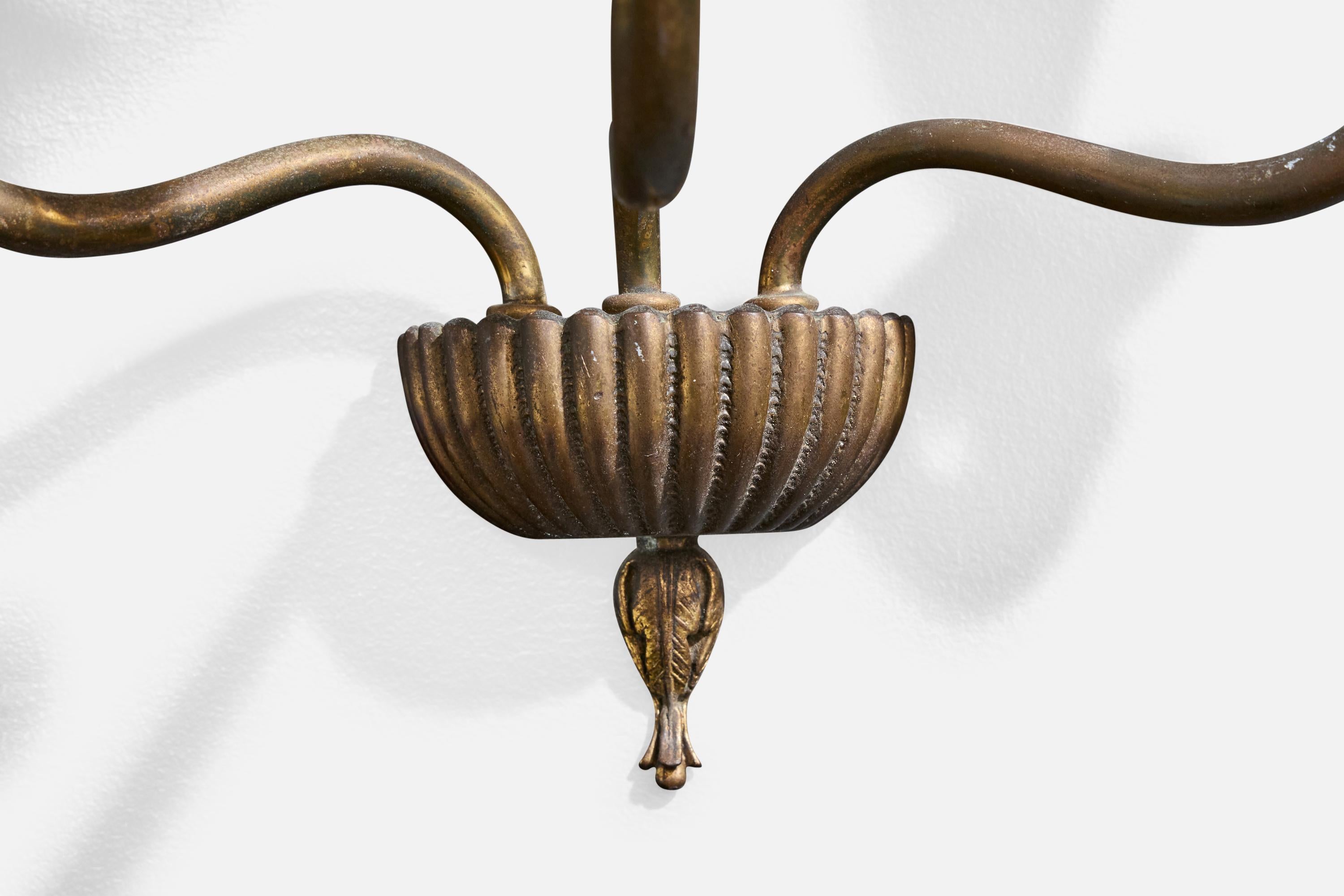 Italian Designer, Wall Lights, Brass, Bakelite, Parchment, Italy, 1930s For Sale 6