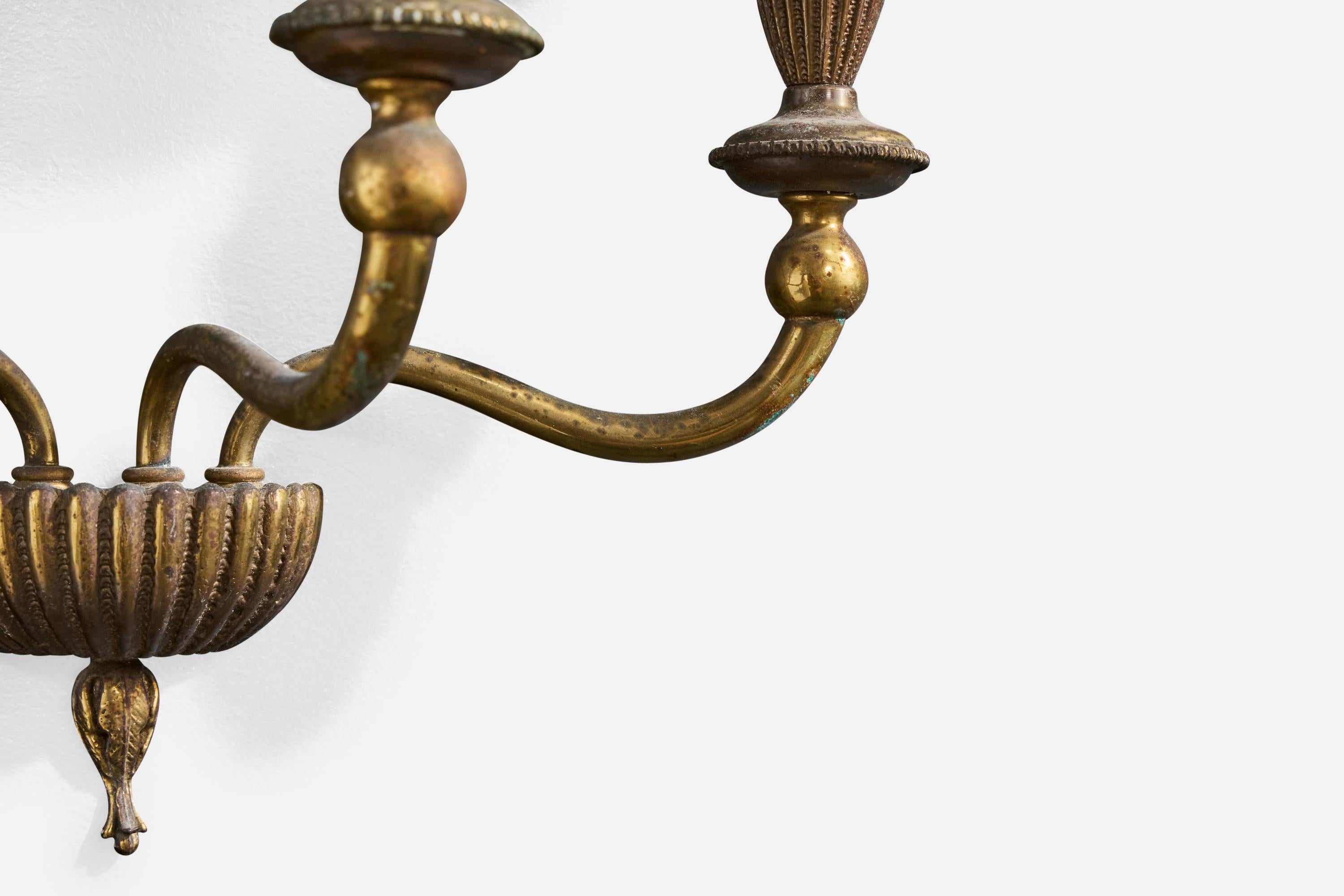 Italian Designer, Wall Lights, Brass, Bakelite, Parchment, Italy, 1930s For Sale 8