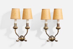 Diseñador italiano, Apliques, Latón, Baquelita, Pergamino, Italia, Años 30