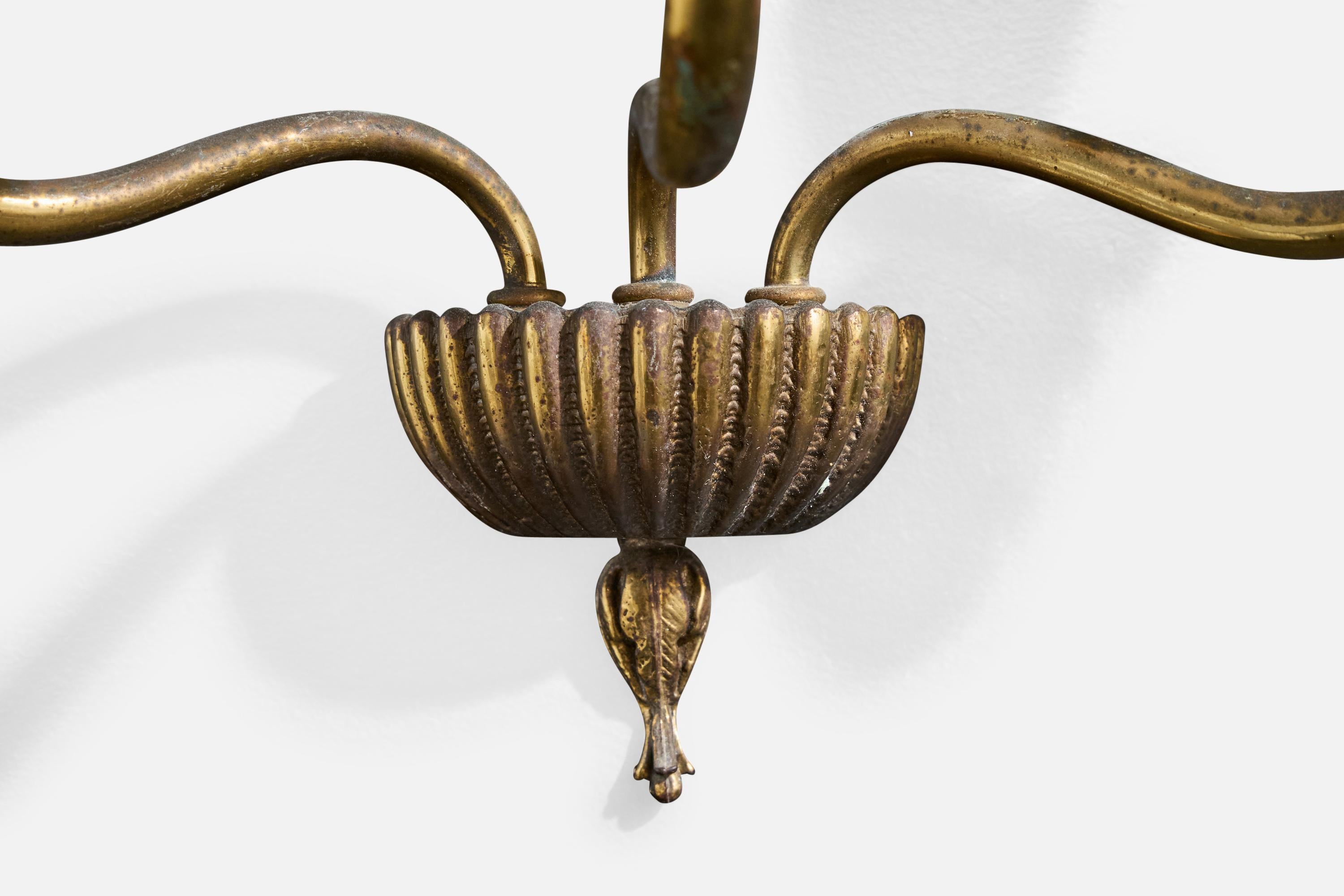 Italian Designer, Wall Lights, Brass, Bakelite, Parchment, Italy, 1930s In Good Condition For Sale In High Point, NC