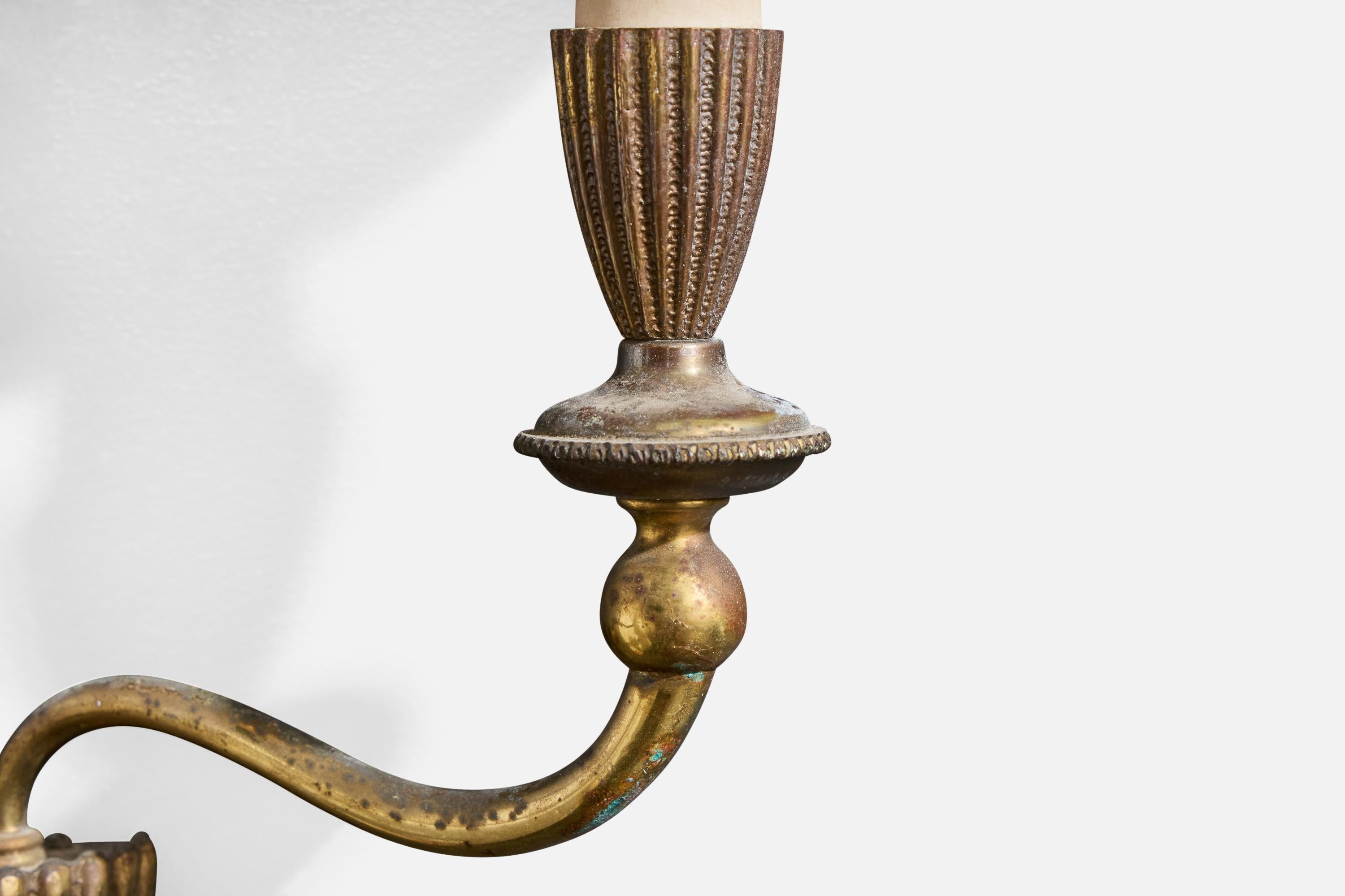 Mid-20th Century Italian Designer, Wall Lights, Brass, Bakelite, Parchment, Italy, 1930s For Sale