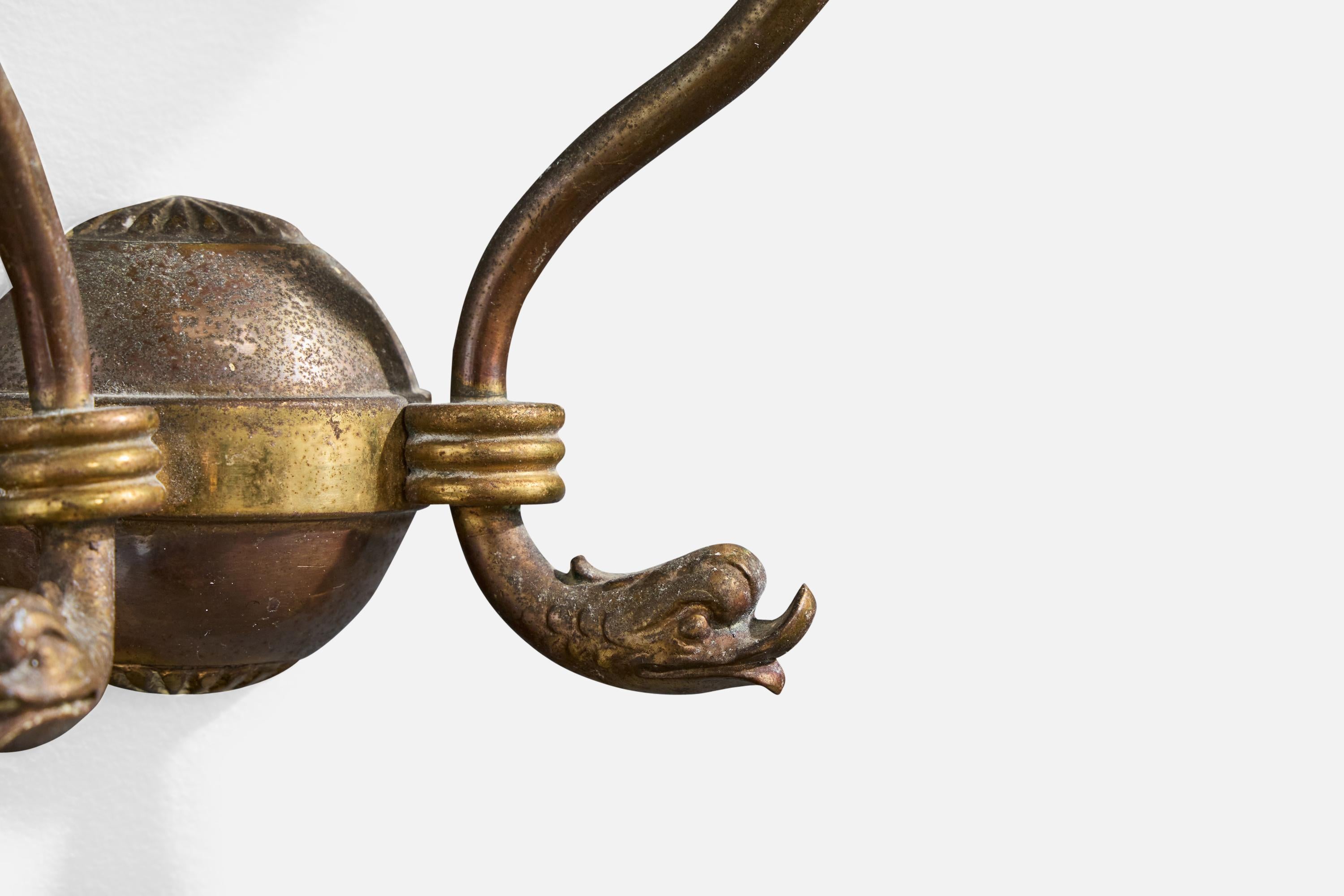 Italienischer Designer, Wandleuchten, Messing, Bakelit, Pergament, Italien, 1930er Jahre im Angebot 2