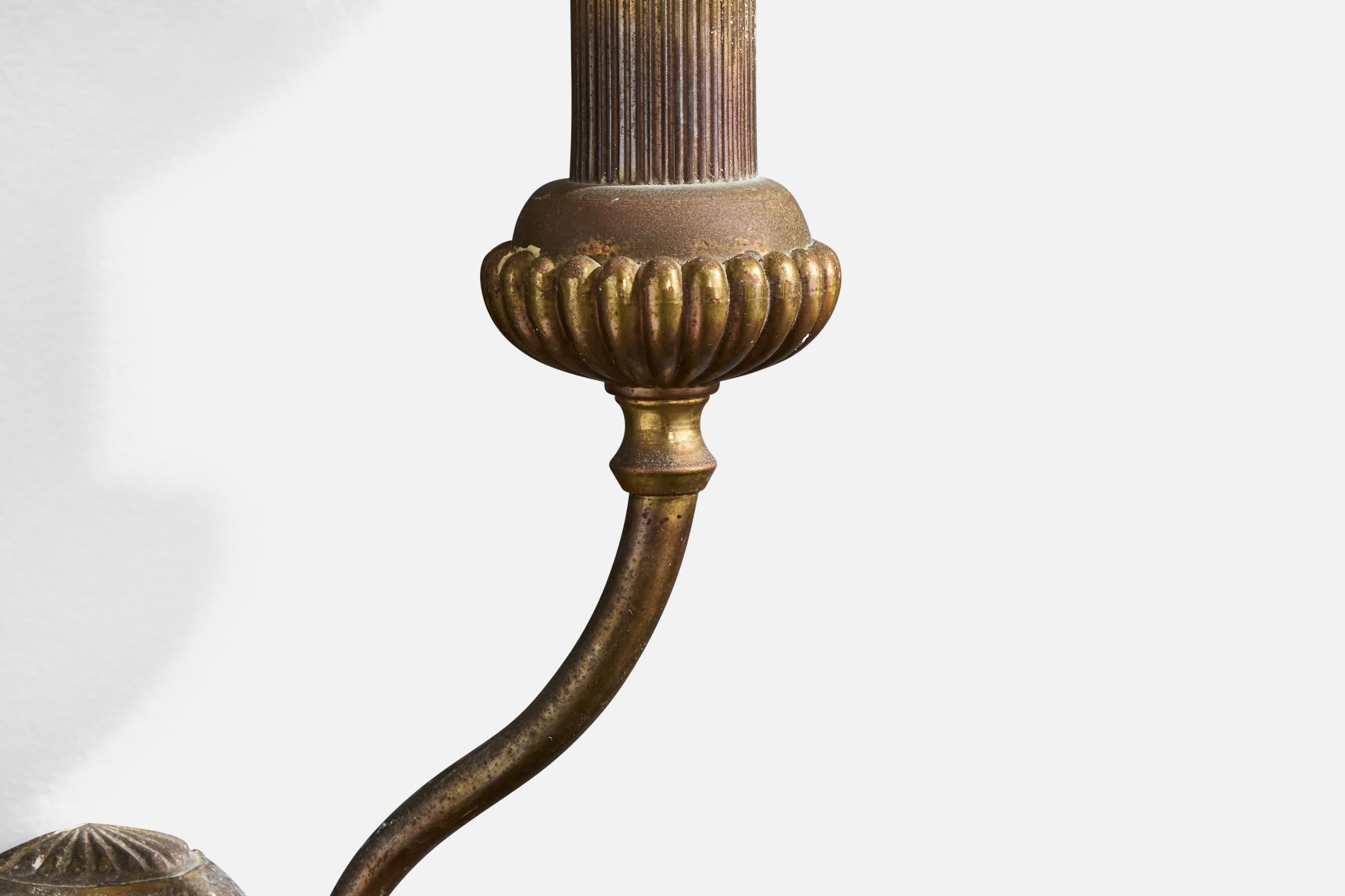 Italienischer Designer, Wandleuchten, Messing, Bakelit, Pergament, Italien, 1930er Jahre im Angebot 3