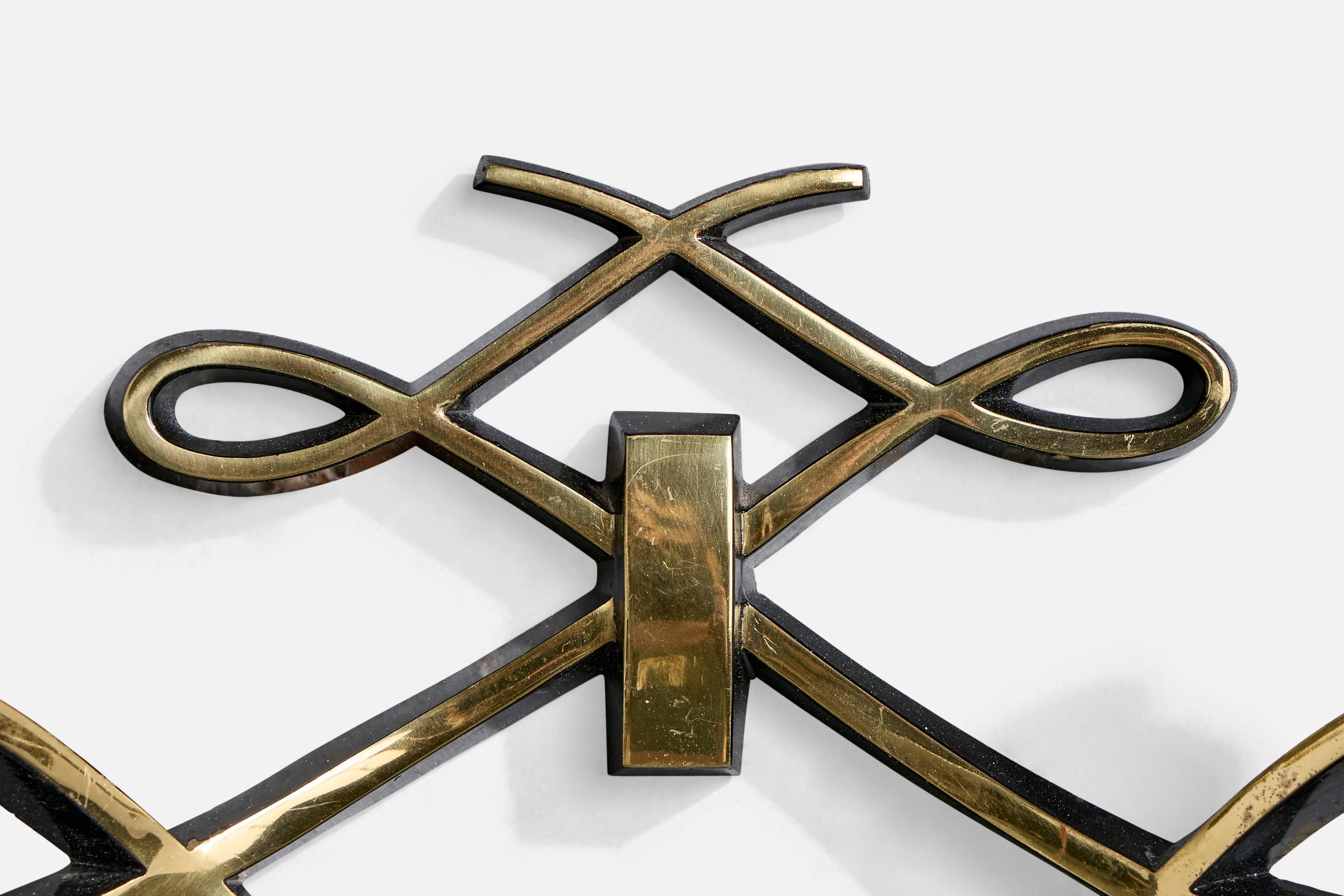 Italian Designer, Wall Lights, Brass, Fabric, Italy, 1930s 6