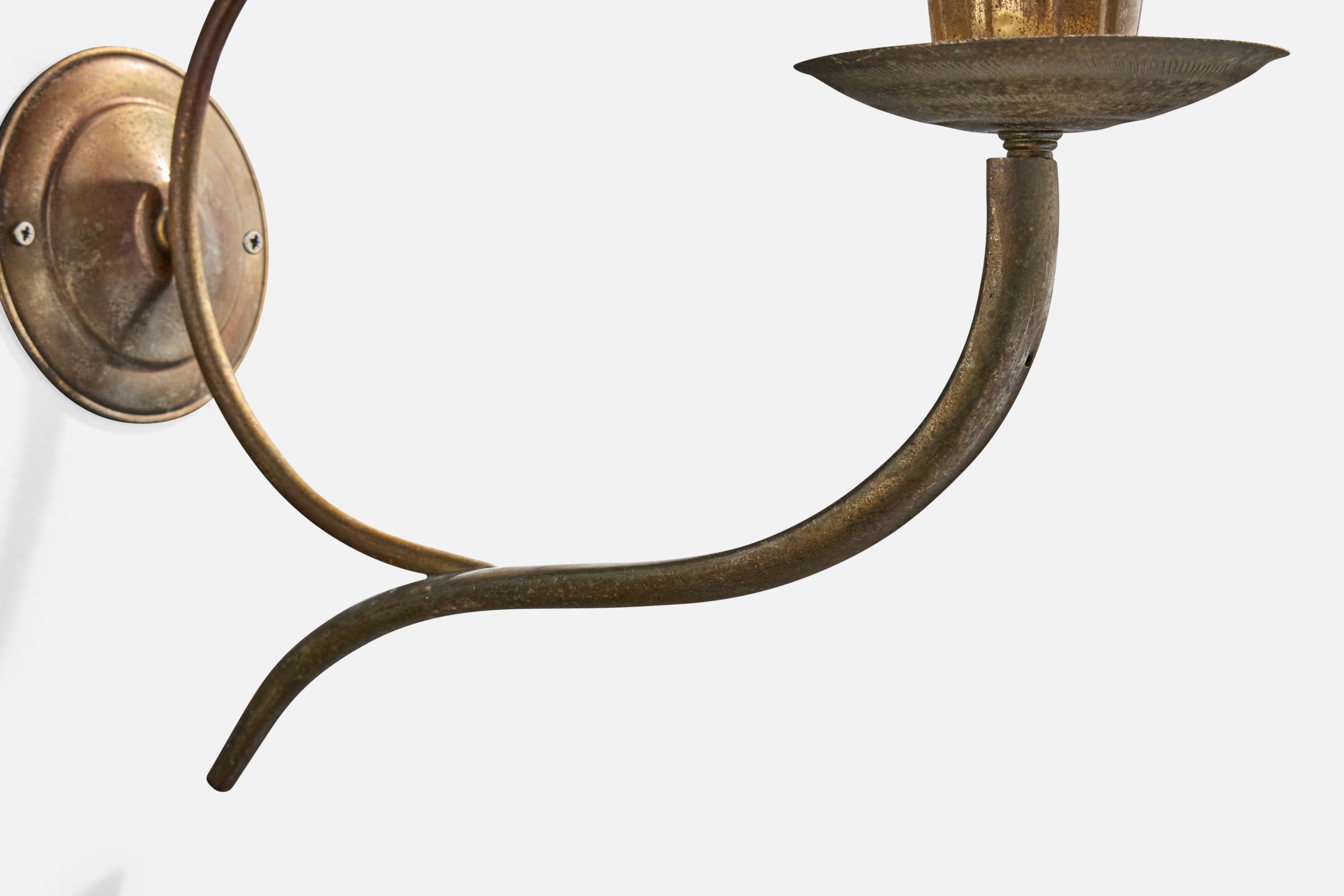 Diseñador italiano, Apliques, Latón, Tela, Italia, Años 1930 en venta 2