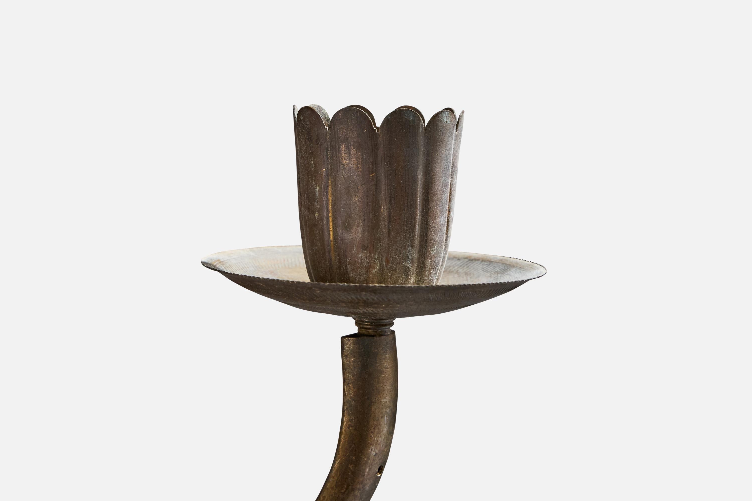 Designer italien, Lights murales, laiton, tissu, Italie, années 1930 en vente 2