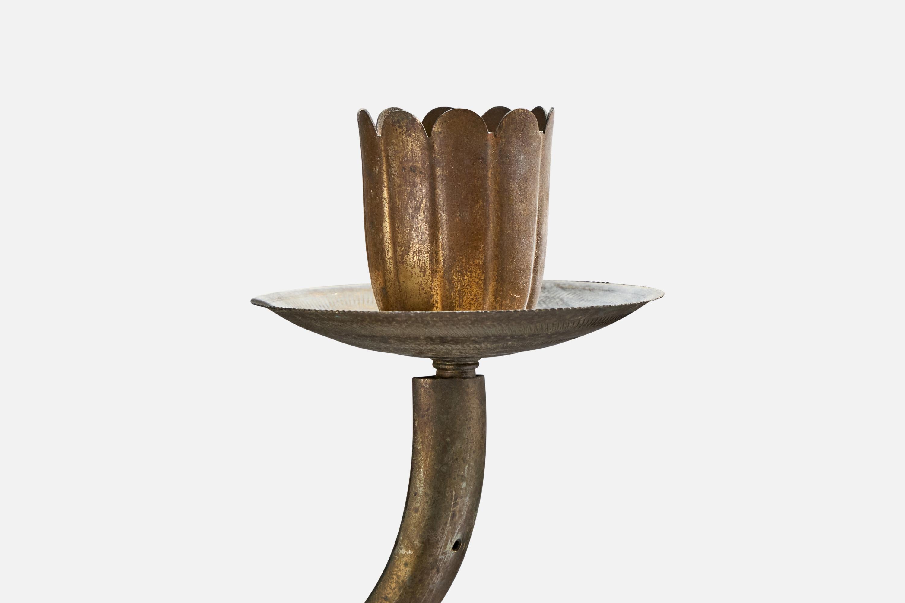 Diseñador italiano, Apliques, Latón, Tela, Italia, Años 1930 en venta 3