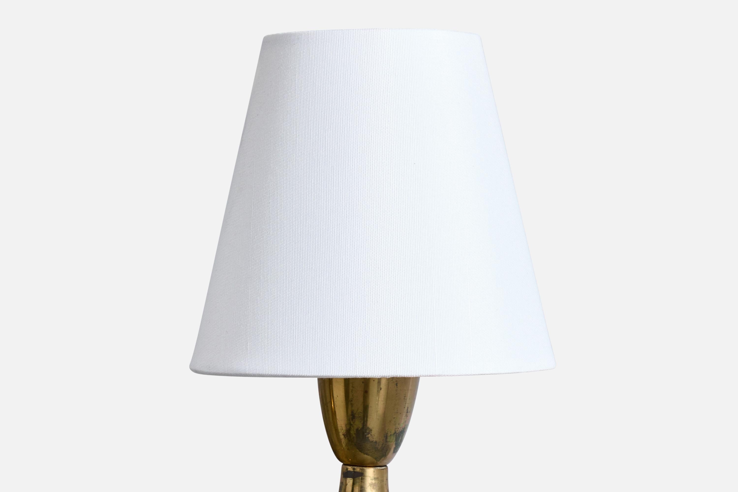 Italian Designer, Wall Lights, Brass, Fabric, Italy, 1940s For Sale 6