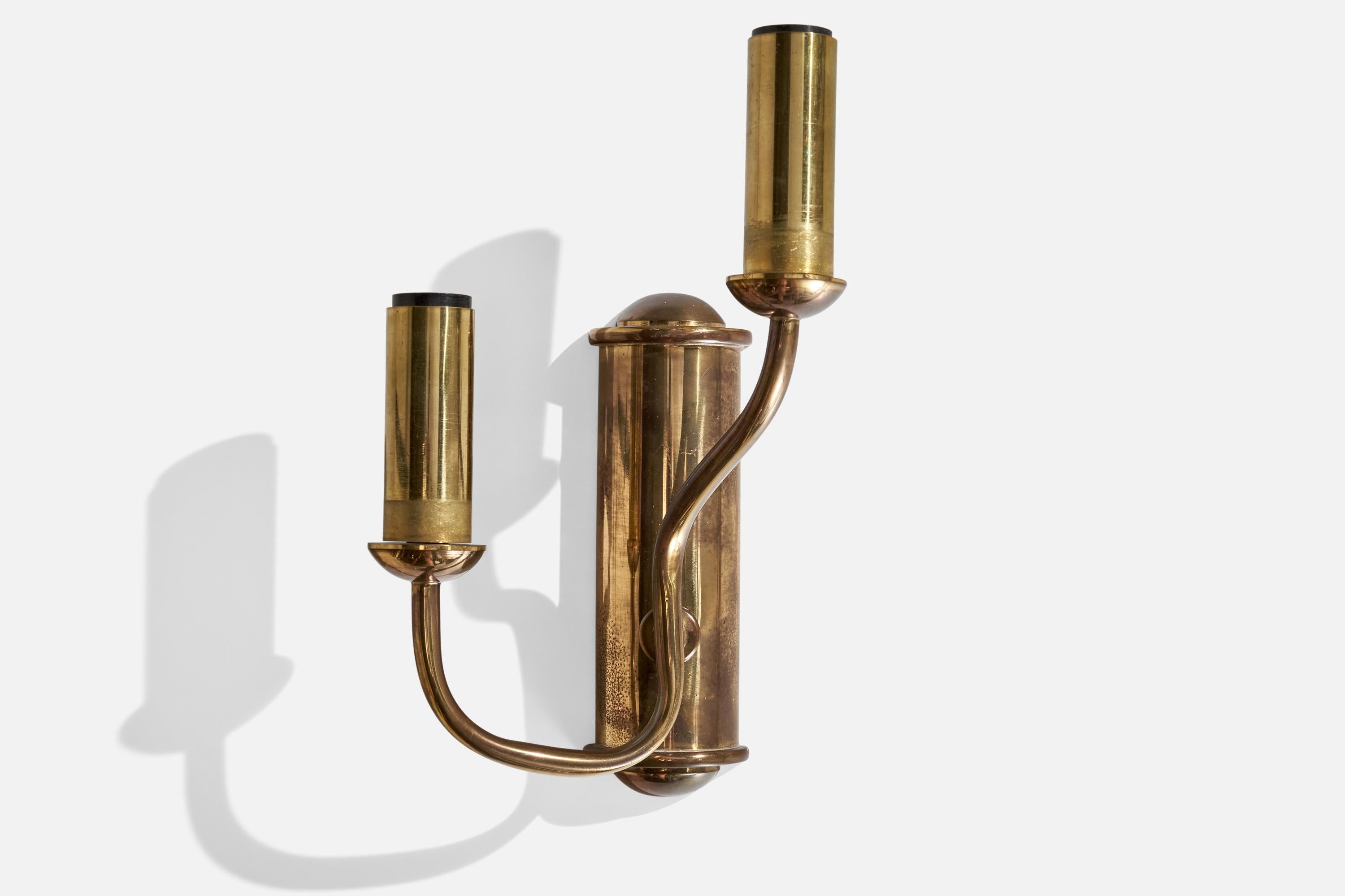 Metà XX secolo Designer italiano, Luci da parete, Ottone, Fabrice, Italia, anni '50 in vendita