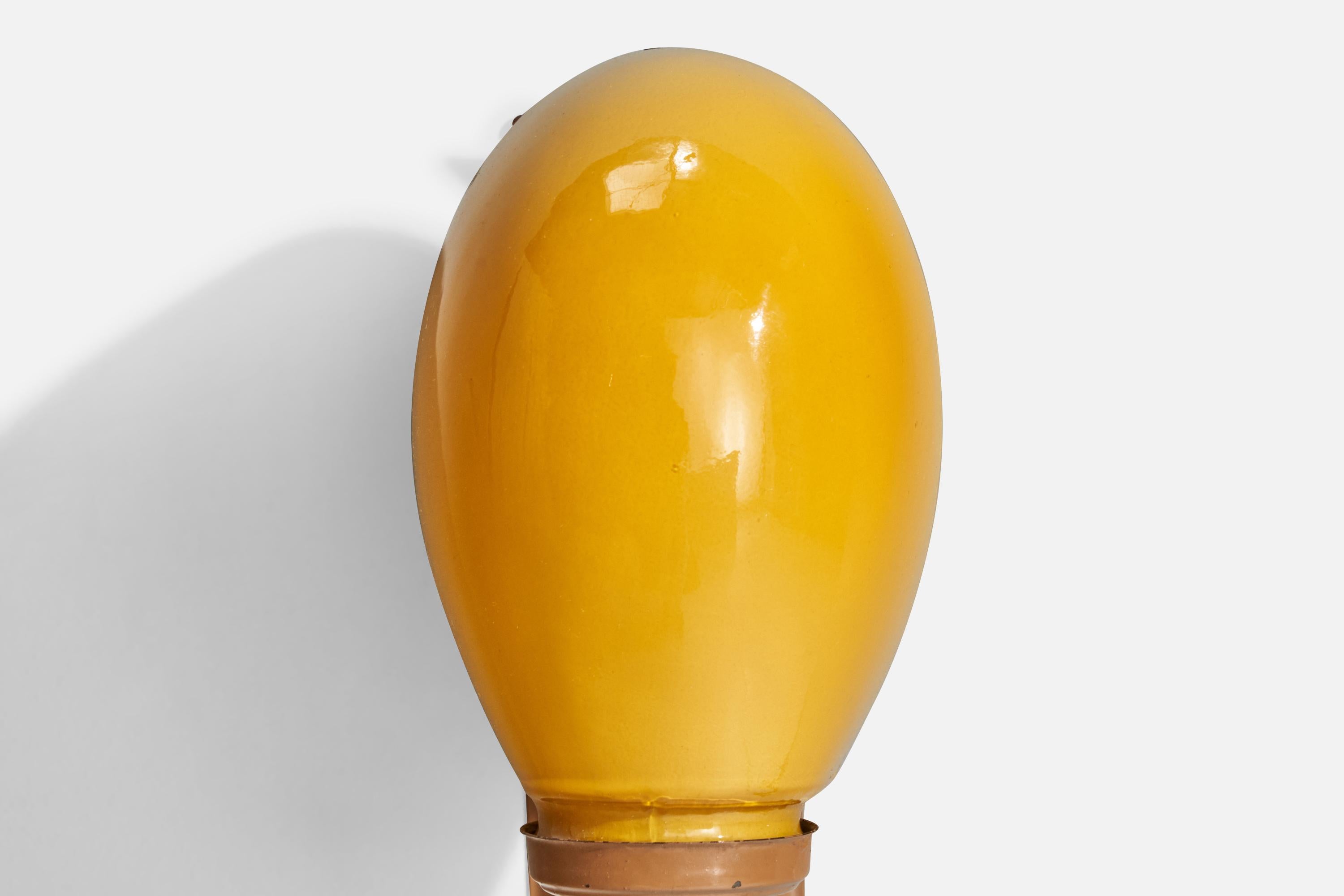 Italian Designer, Wall Lights, Brass, Glass, Metal, Teak, Italy, 1950s For Sale 3