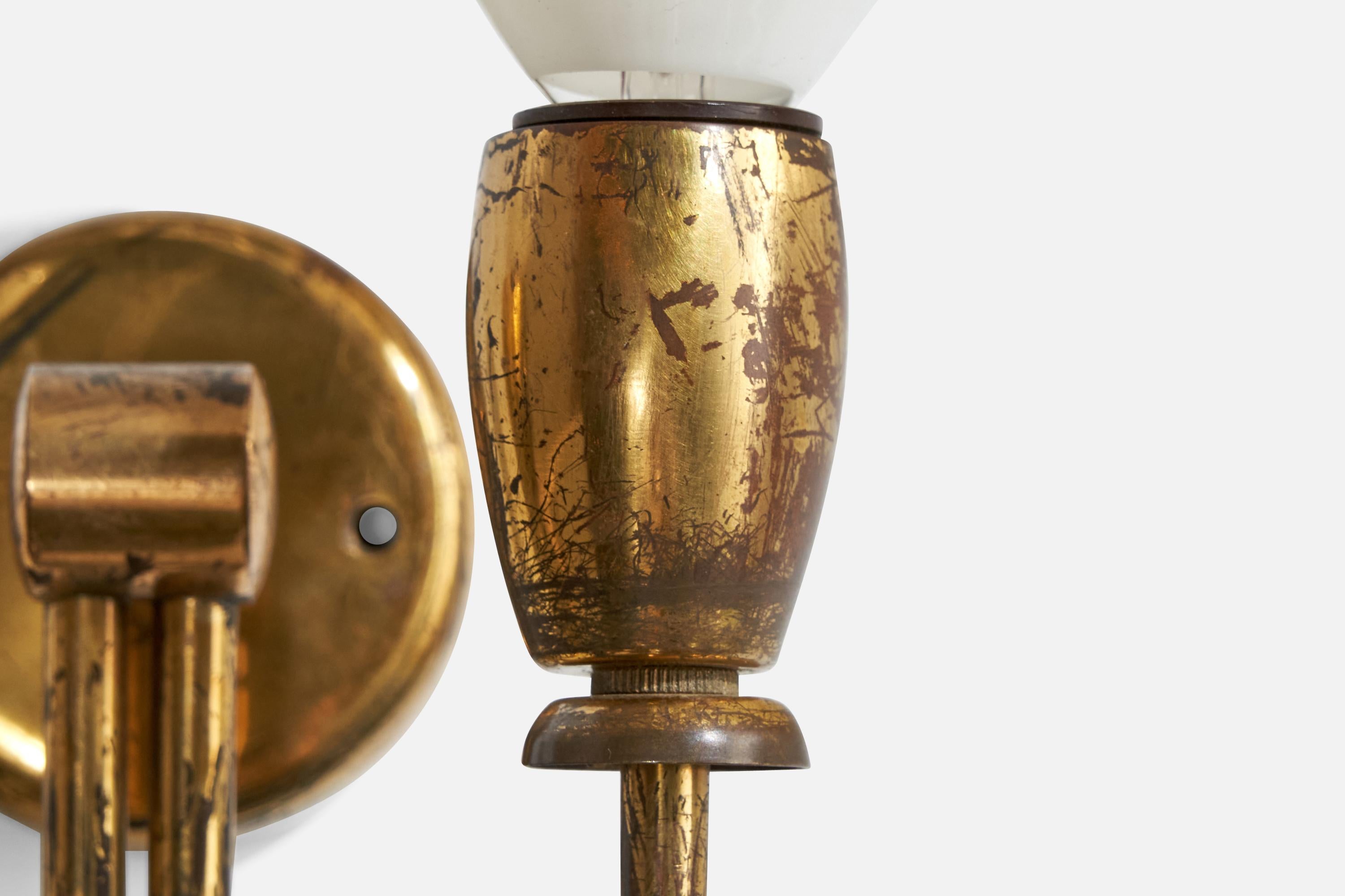 Italian Designer, Wall Lights, Brass, Italy, 1930s 3