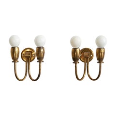 Designer italiano, Luci da parete, Ottone, Italia, anni '1930