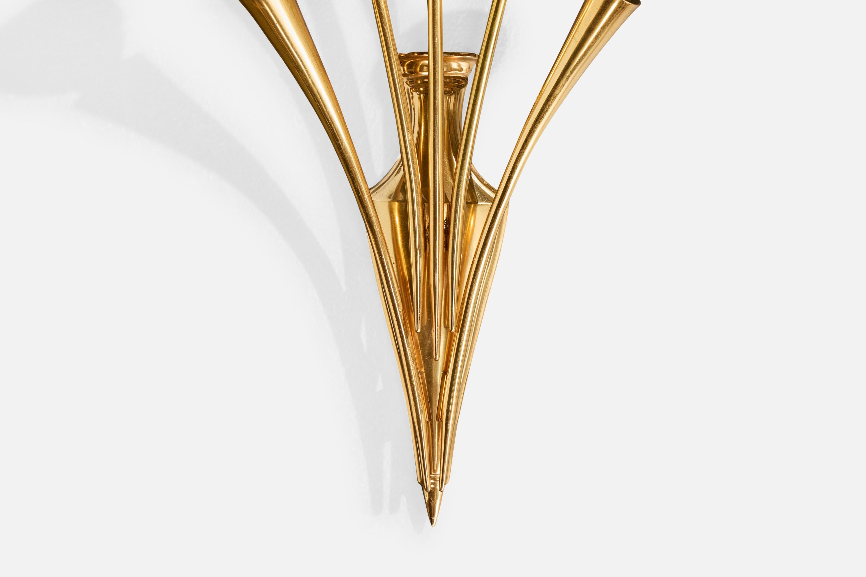 Italienischer Designer, Wandleuchten, Messing, Italien, 1950er Jahre im Angebot 1