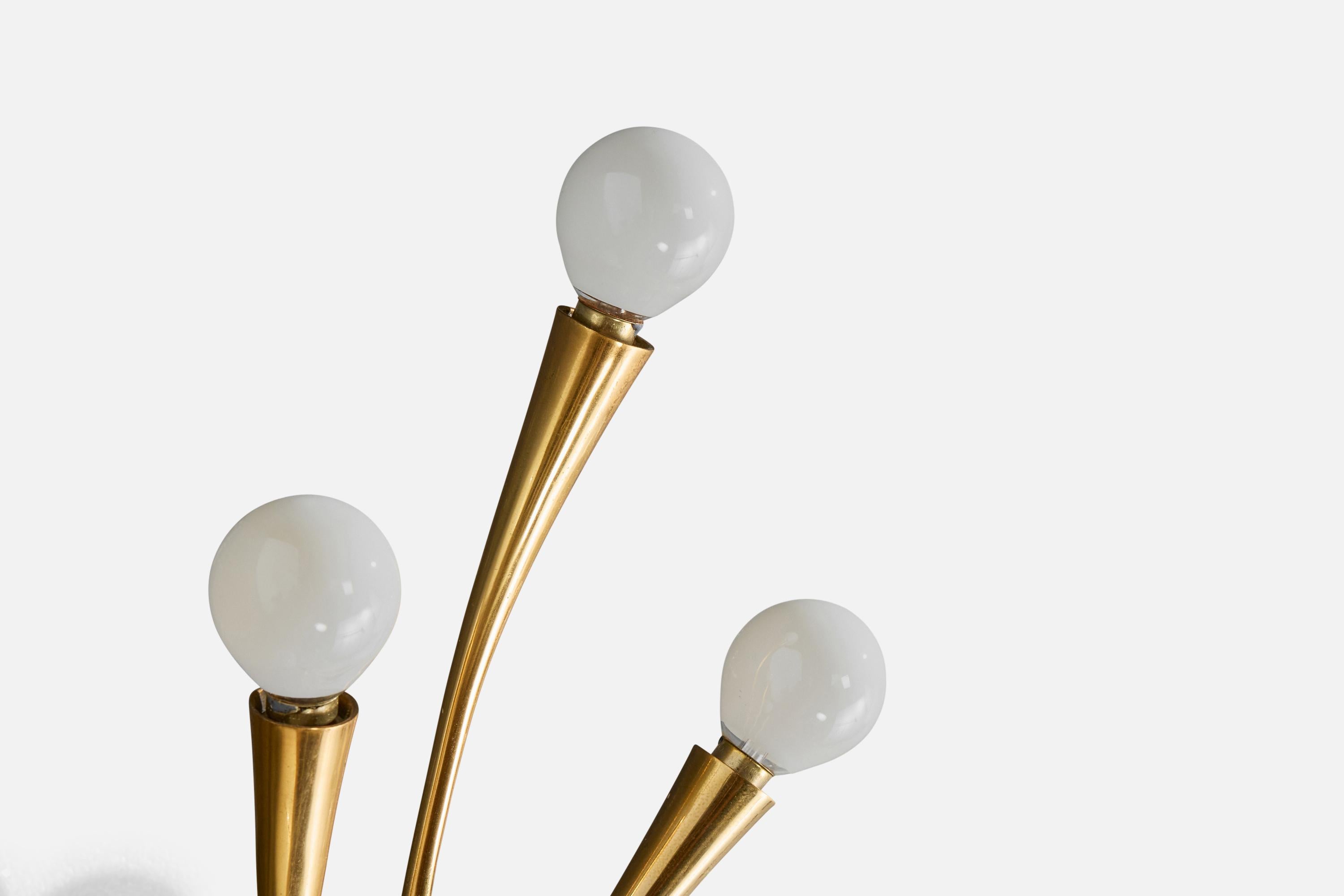 Italienischer Designer, Wandleuchten, Messing, Italien, 1950er Jahre im Angebot 3