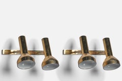 Italian Designer, Wall Lights, Brass, Italy, 1960s