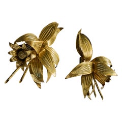 Italian Designer, Wall Lights, Brass, Italy, 1970s