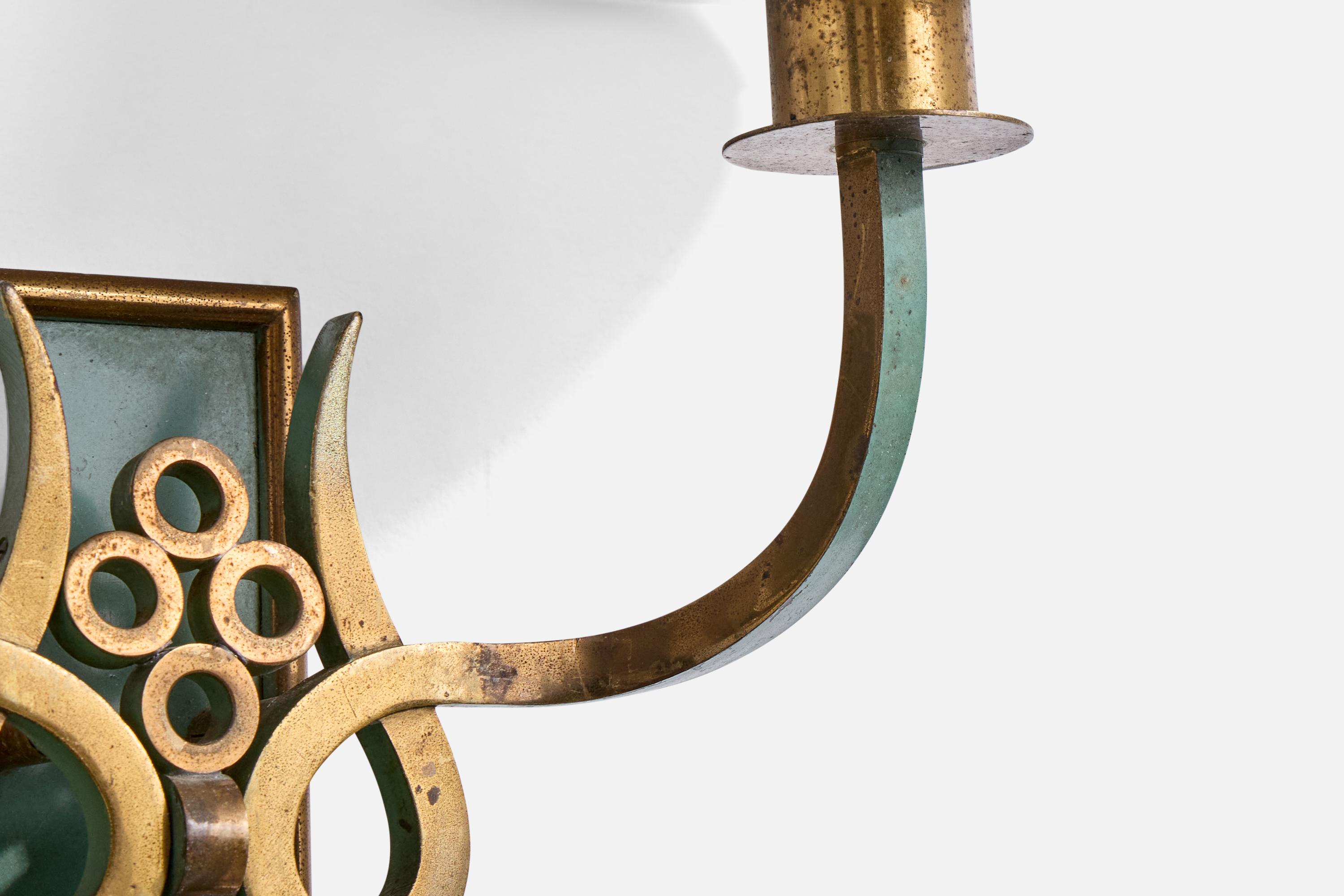 Design/One, Lights, laiton, métal, tissu, Italie, années 1930 en vente 2