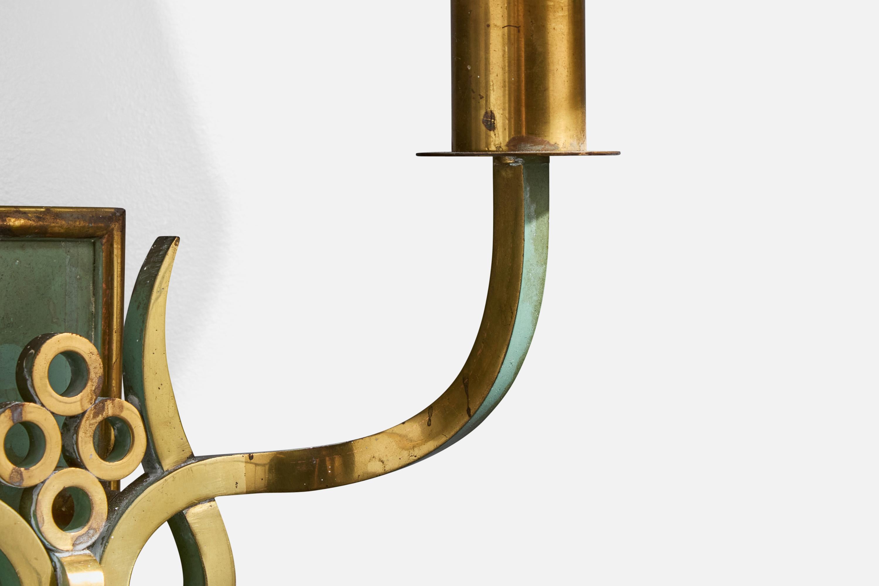 Design/One, Lights, laiton, métal, tissu, Italie, années 1930 en vente 2