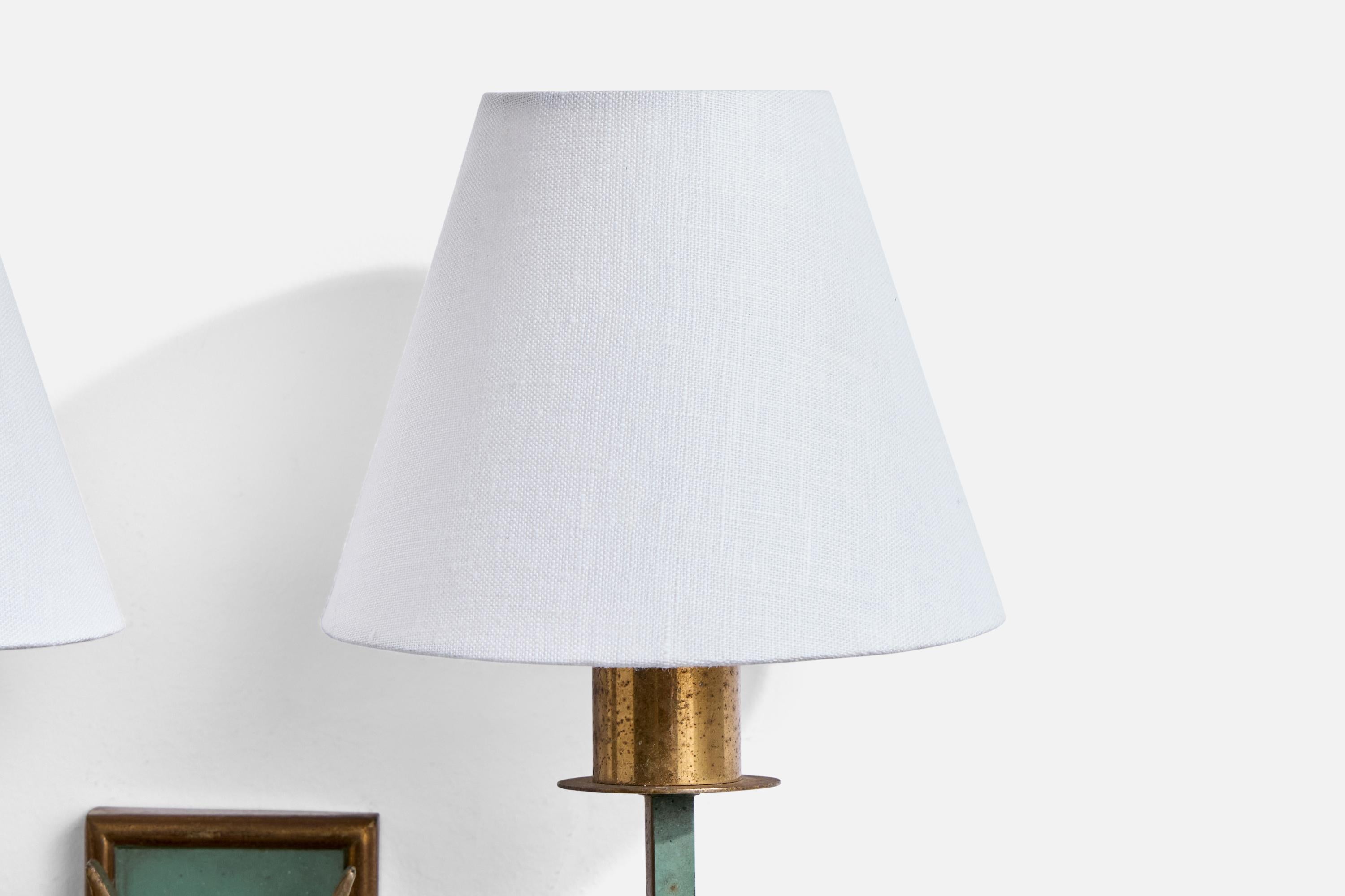 Design/One, Lights, laiton, métal, tissu, Italie, années 1930 en vente 3