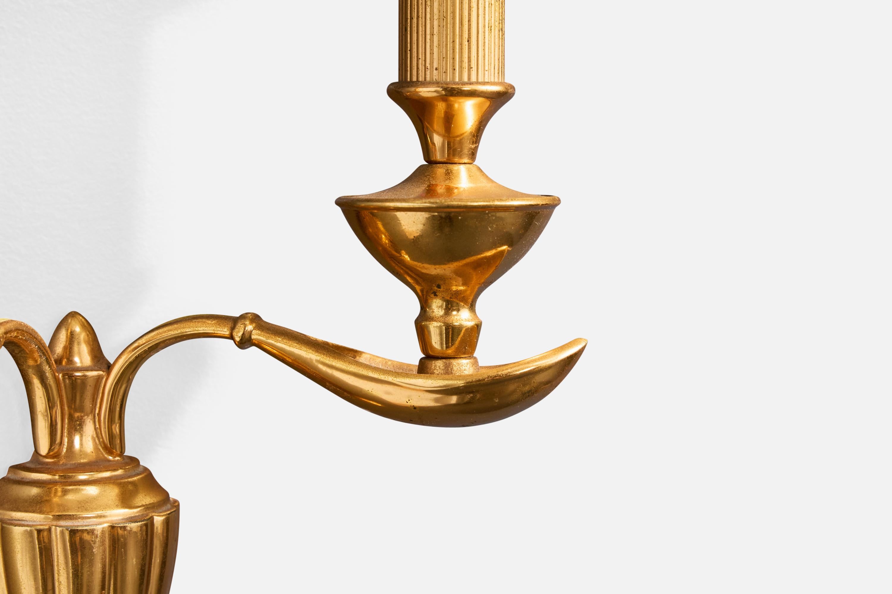 Diseñador italiano, Apliques, Latón, Metal, Tela, Italia, Años 50 en venta 1