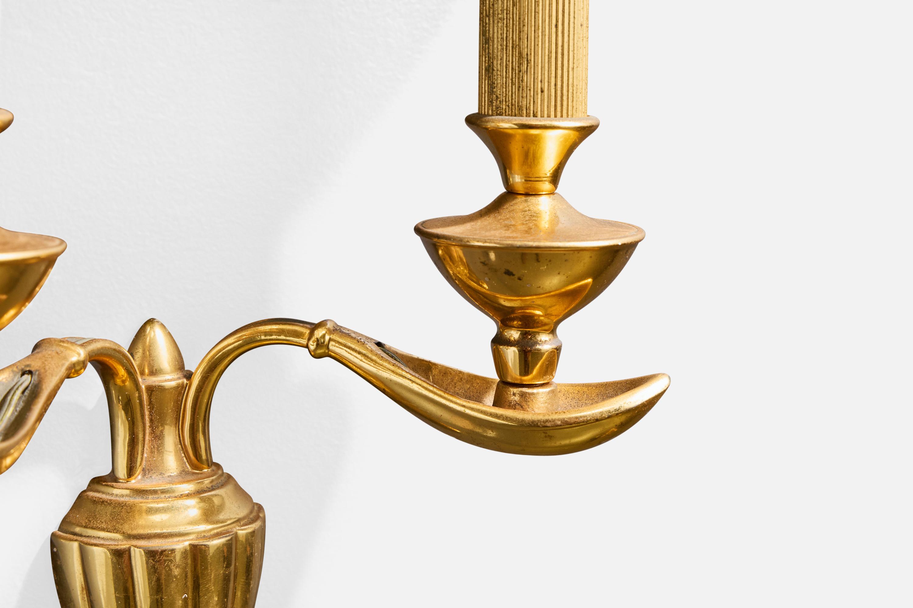 Designer italiano, Luci da parete, Ottone, Metallo, Fabrice, Italia, anni 50 in vendita 1