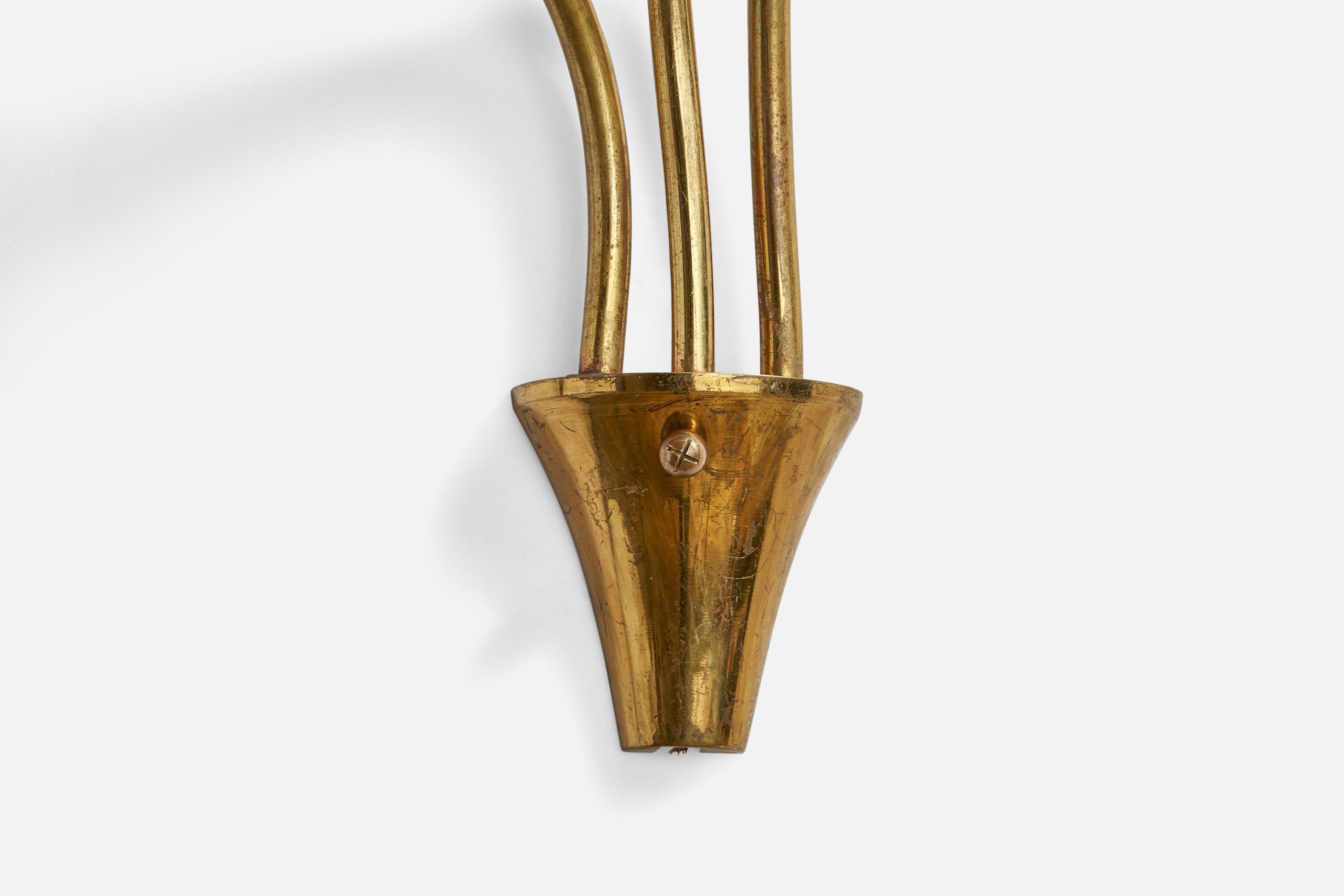 Métal Créateur italien, appliques murales, laiton, métal, Italie, années 1950 en vente