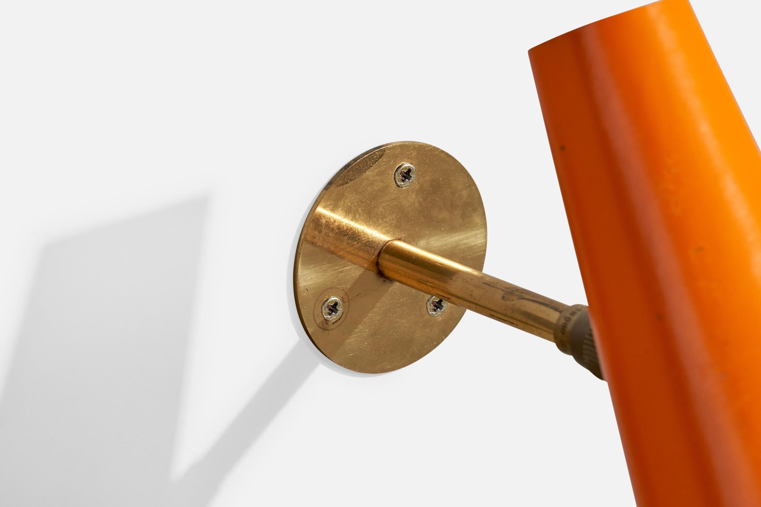 Italian Designer, Wall Lights, Brass, Metal, Italy, 1950s 3