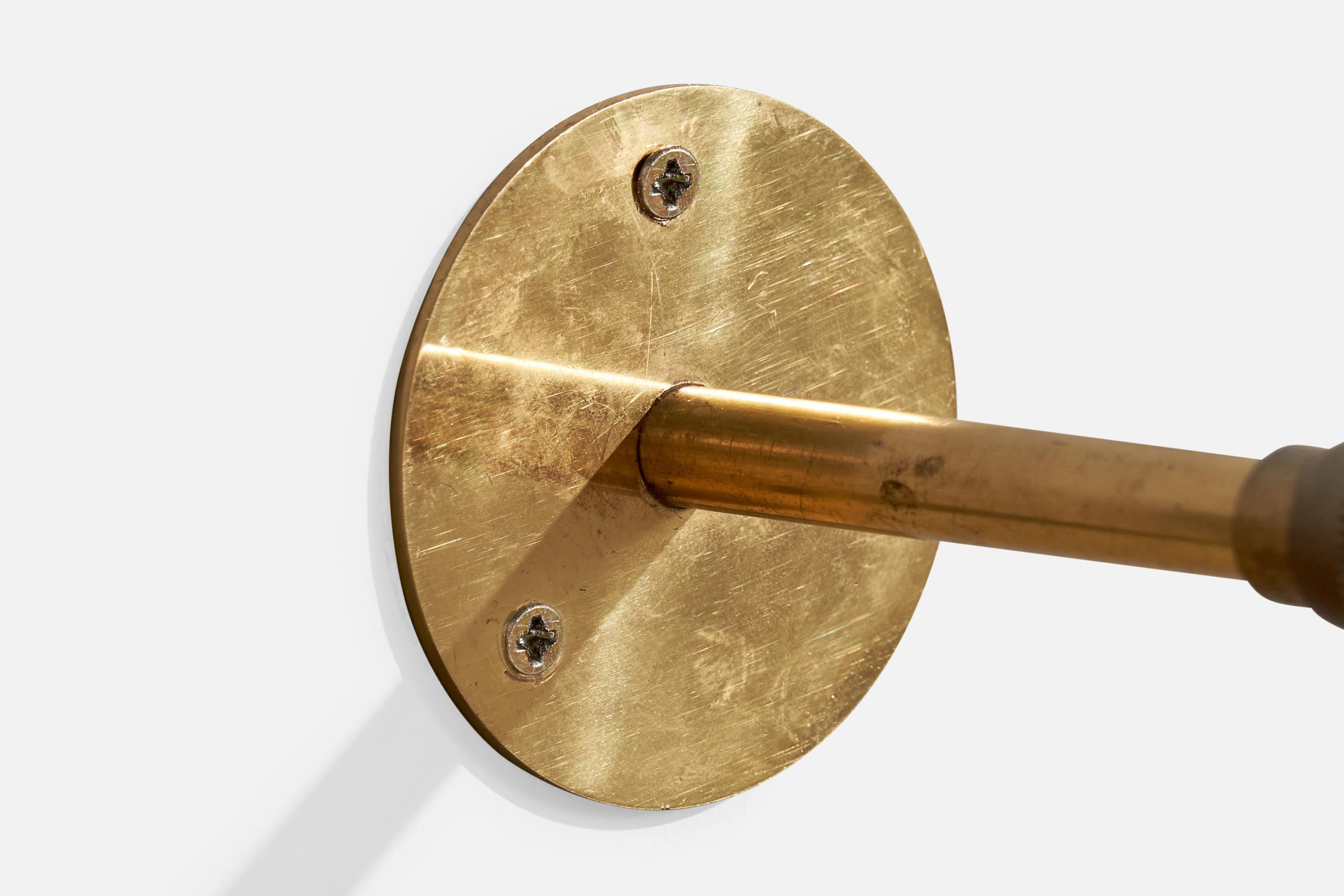 Italian Designer, Wall Lights, Brass, Metal, Italy, 1950s For Sale 4