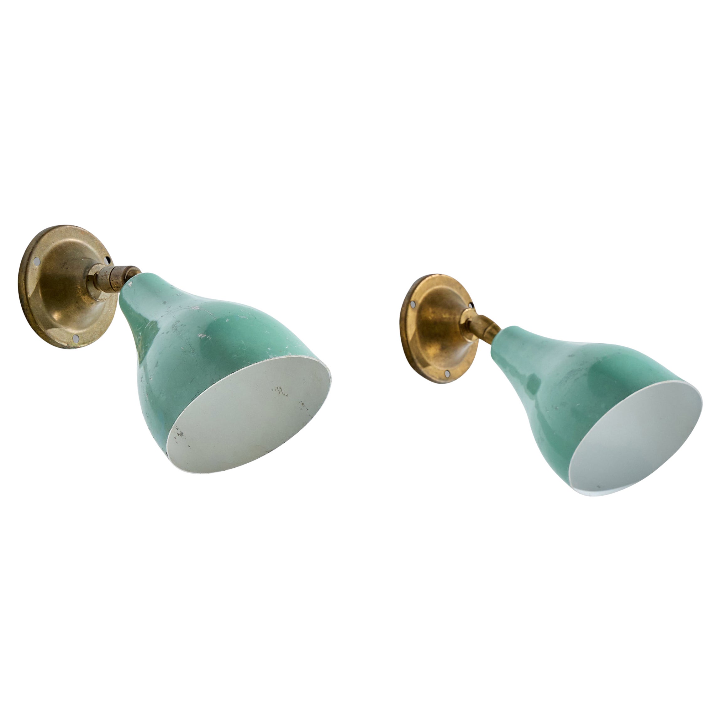 Diseñador italiano, Apliques, Latón, Metal, Italia, Años 50