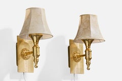 Designer italiano, Luci da parete, Ottone, Resina, Italia, anni '70