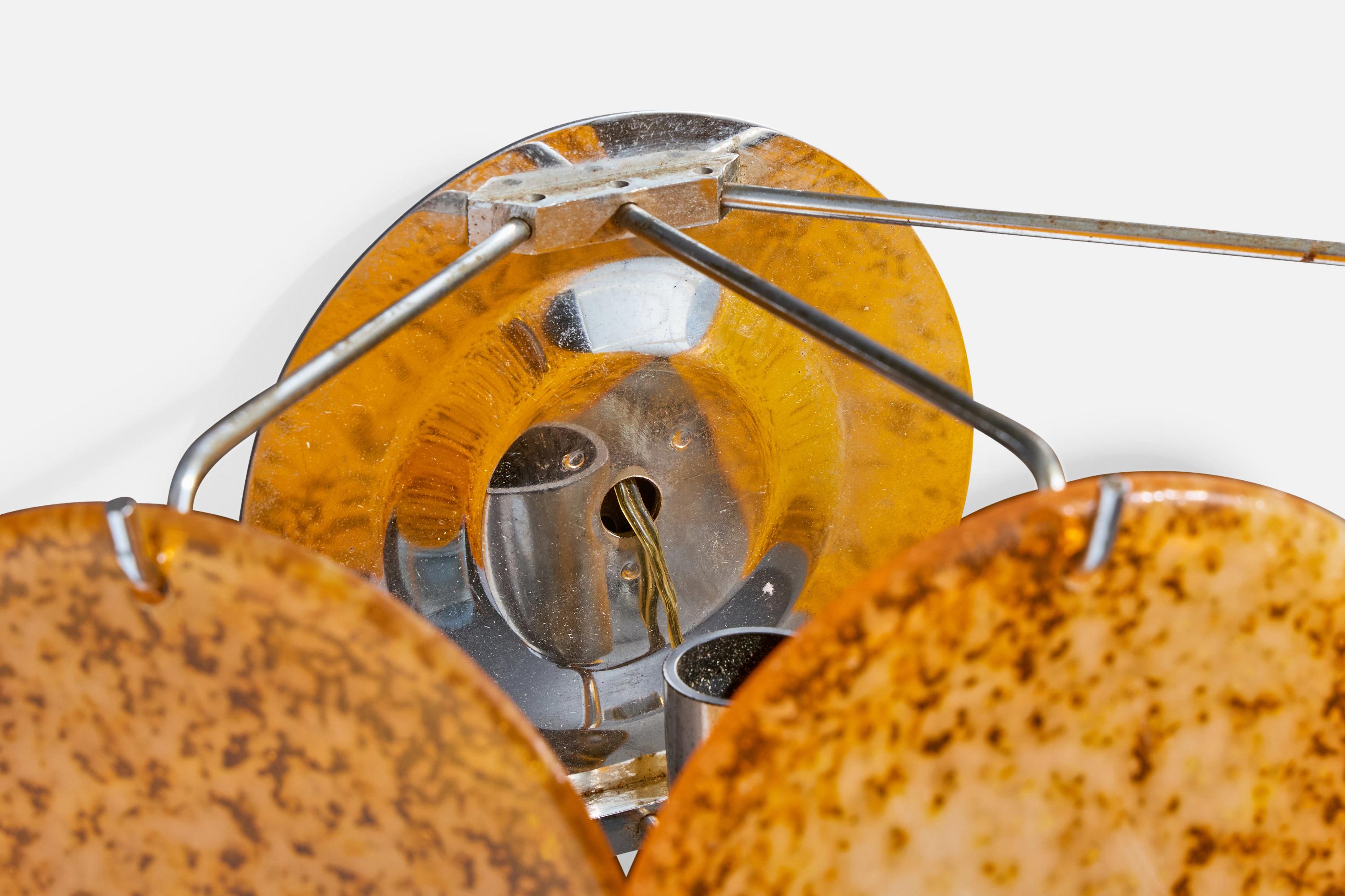 Italian Designer, Wall Lights, Chrome, Resin, Italy, 1960s For Sale 2