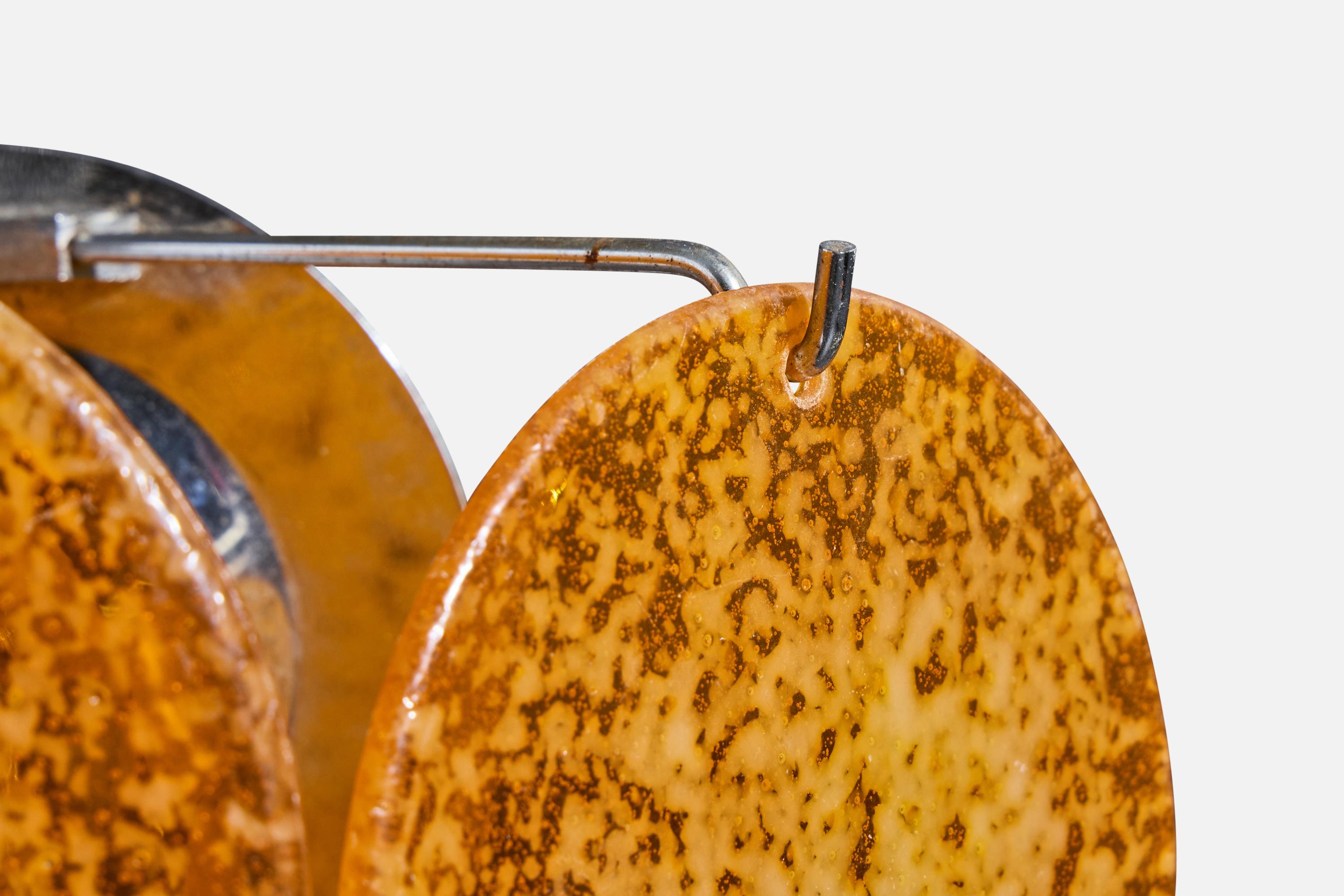 Italian Designer, Wall Lights, Chrome, Resin, Italy, 1960s For Sale 4