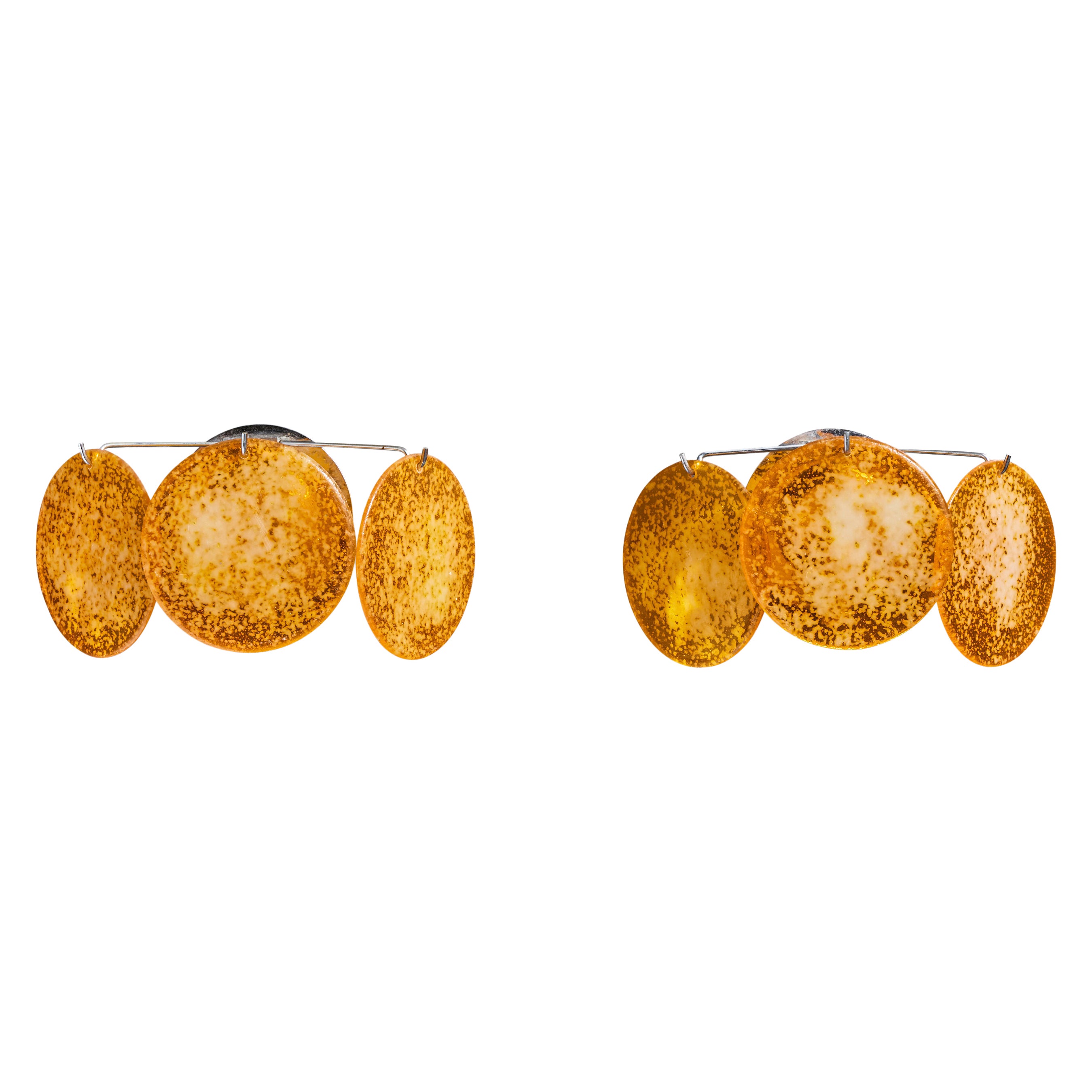 Diseñador italiano, Apliques, Cromo, Resina, Italia, Años 60