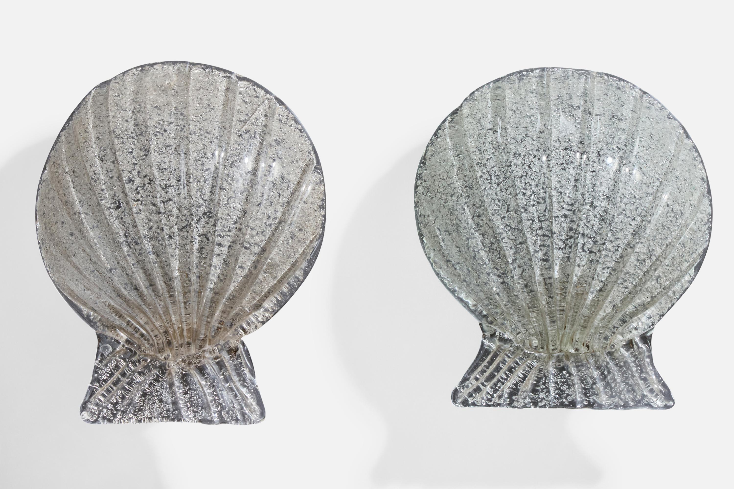 Diseñador italiano, Apliques, Vidrio, Latón, Italia, Década de 1940 Albano