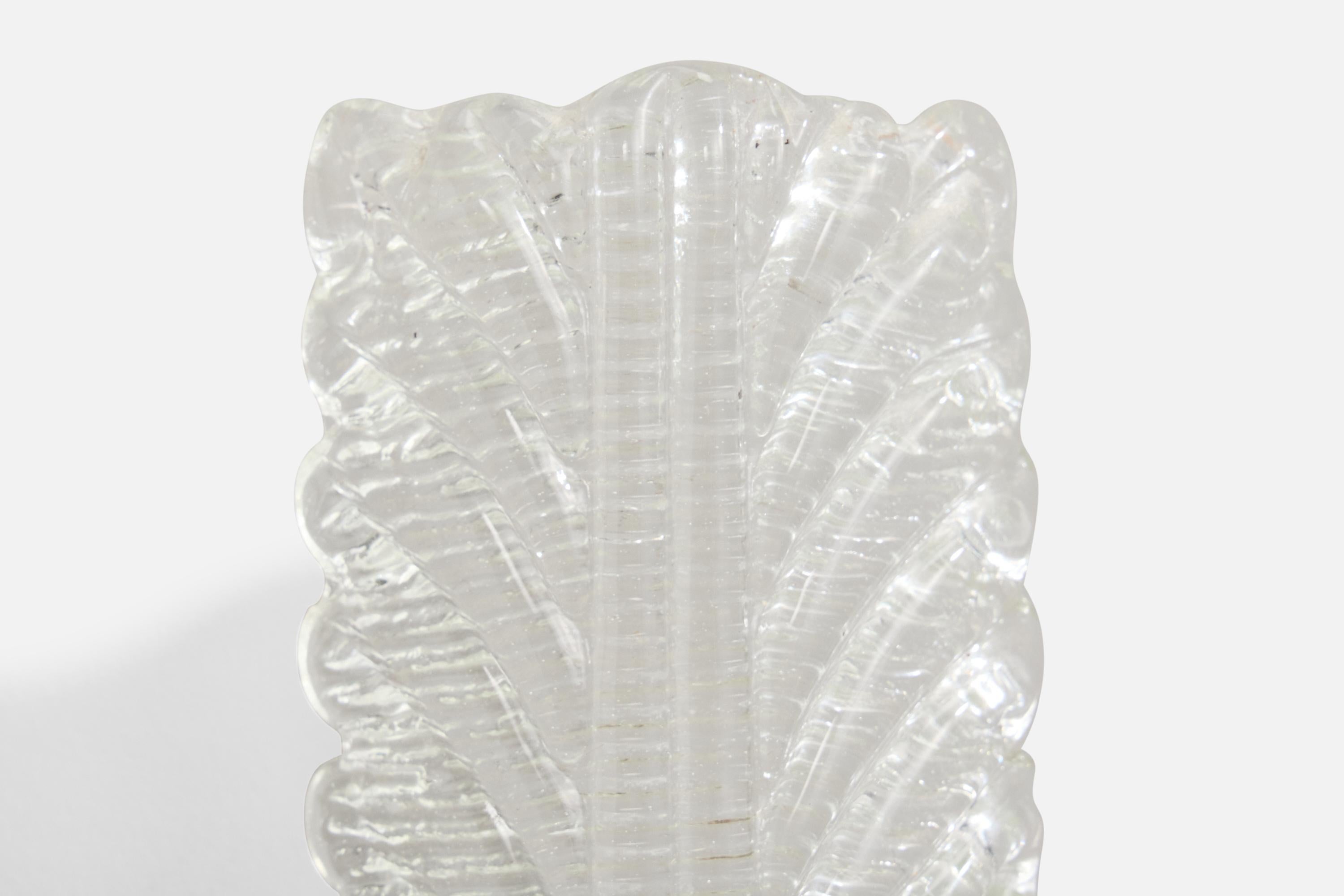 Designer italien, appliques, verre, laiton, Italie, années 1940 en vente 4