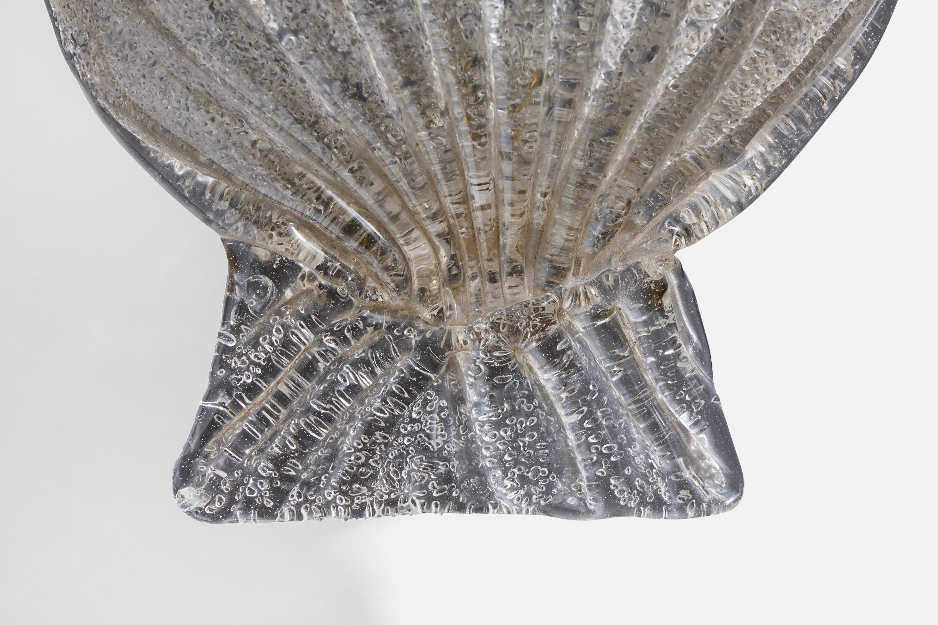 Diseñador italiano, Apliques, Vidrio, Latón, Italia, Década de 1940 4