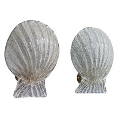 Designer italiano, lampade da parete, vetro, ottone, Italia, anni '40