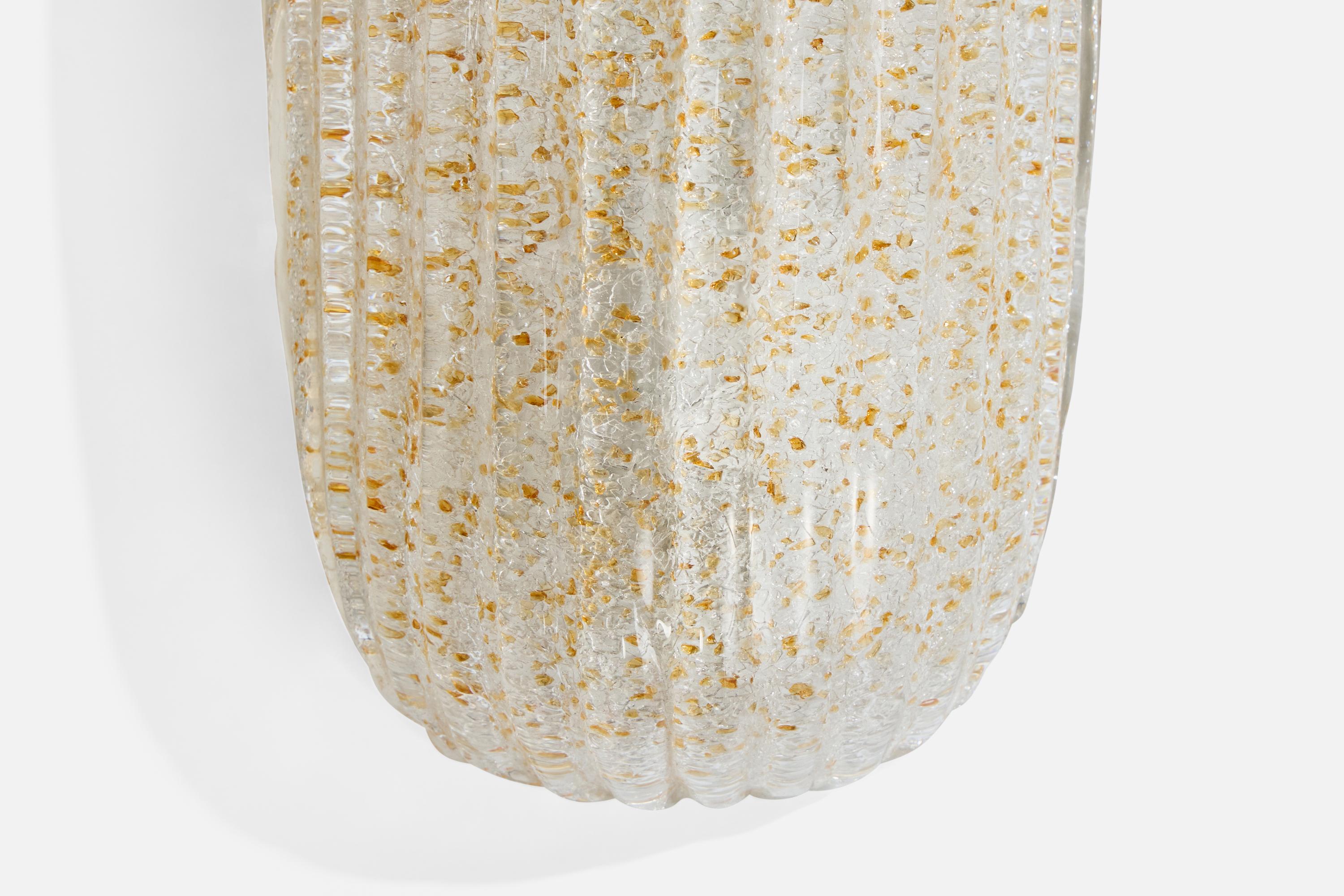 Designer italiano, applique, vetro, ottone, Italia, anni '1970 in vendita 3