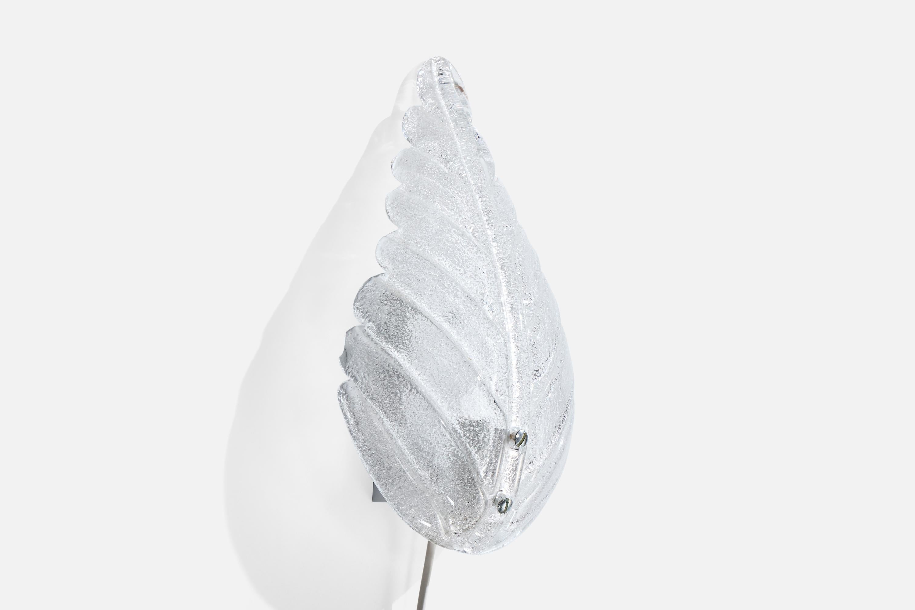 Italian Designer, Wall Lights, Glass, Italy, 1950s Italiano en venta