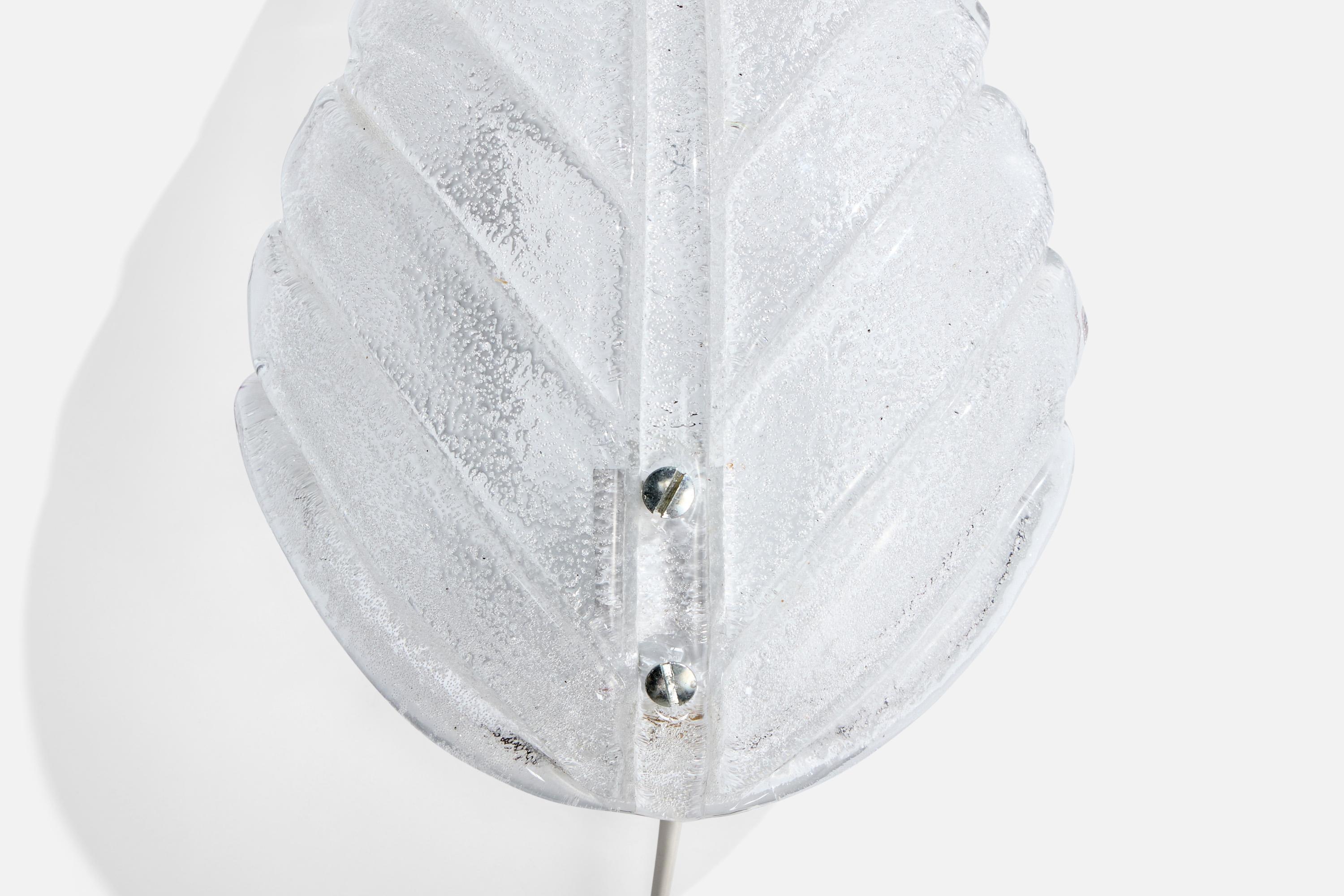 Italian Designer, Wall Lights, Glass, Italy, 1950s en venta 2